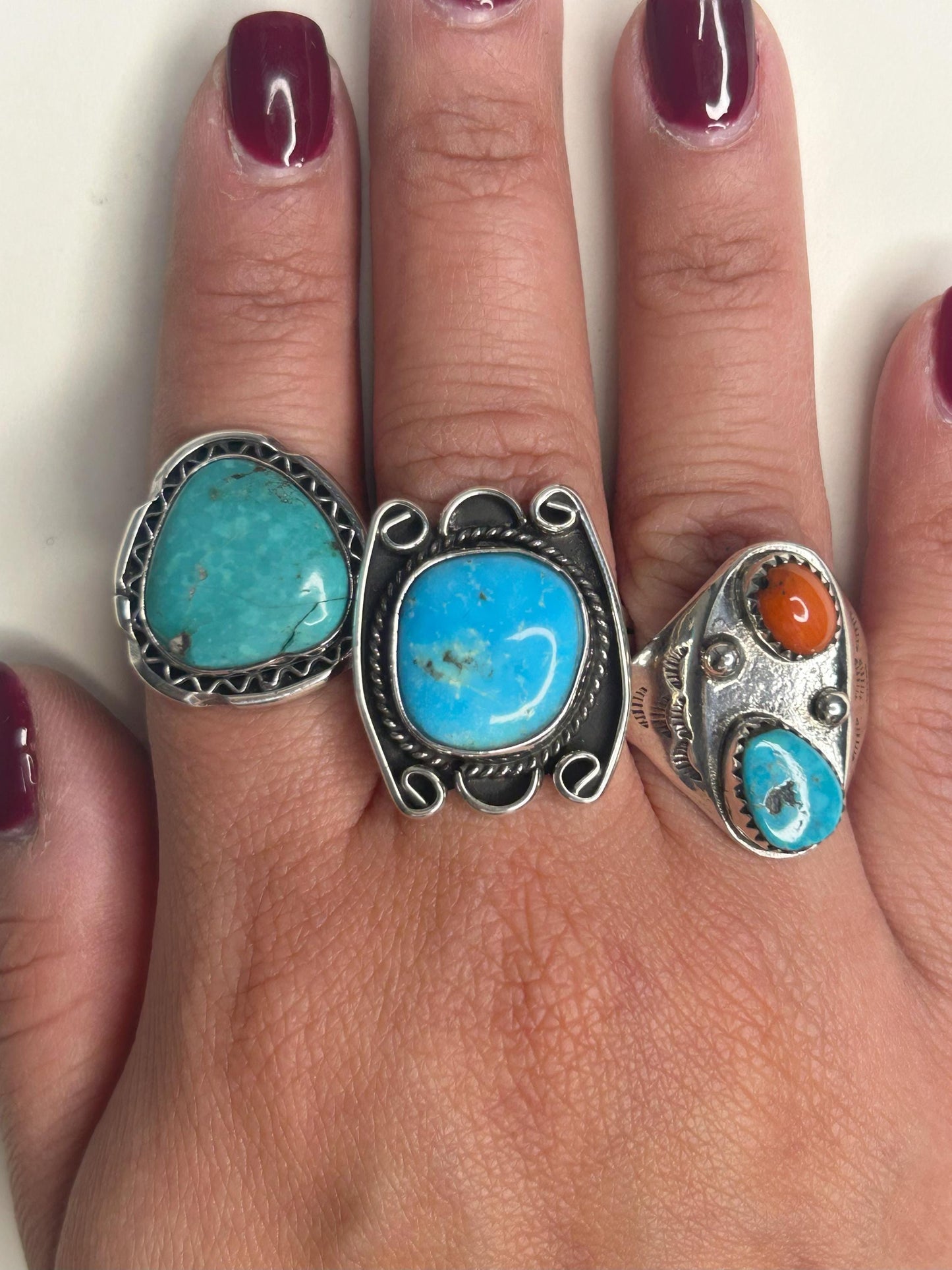 Native American Turquoise Ring Sterling Silver Size 11