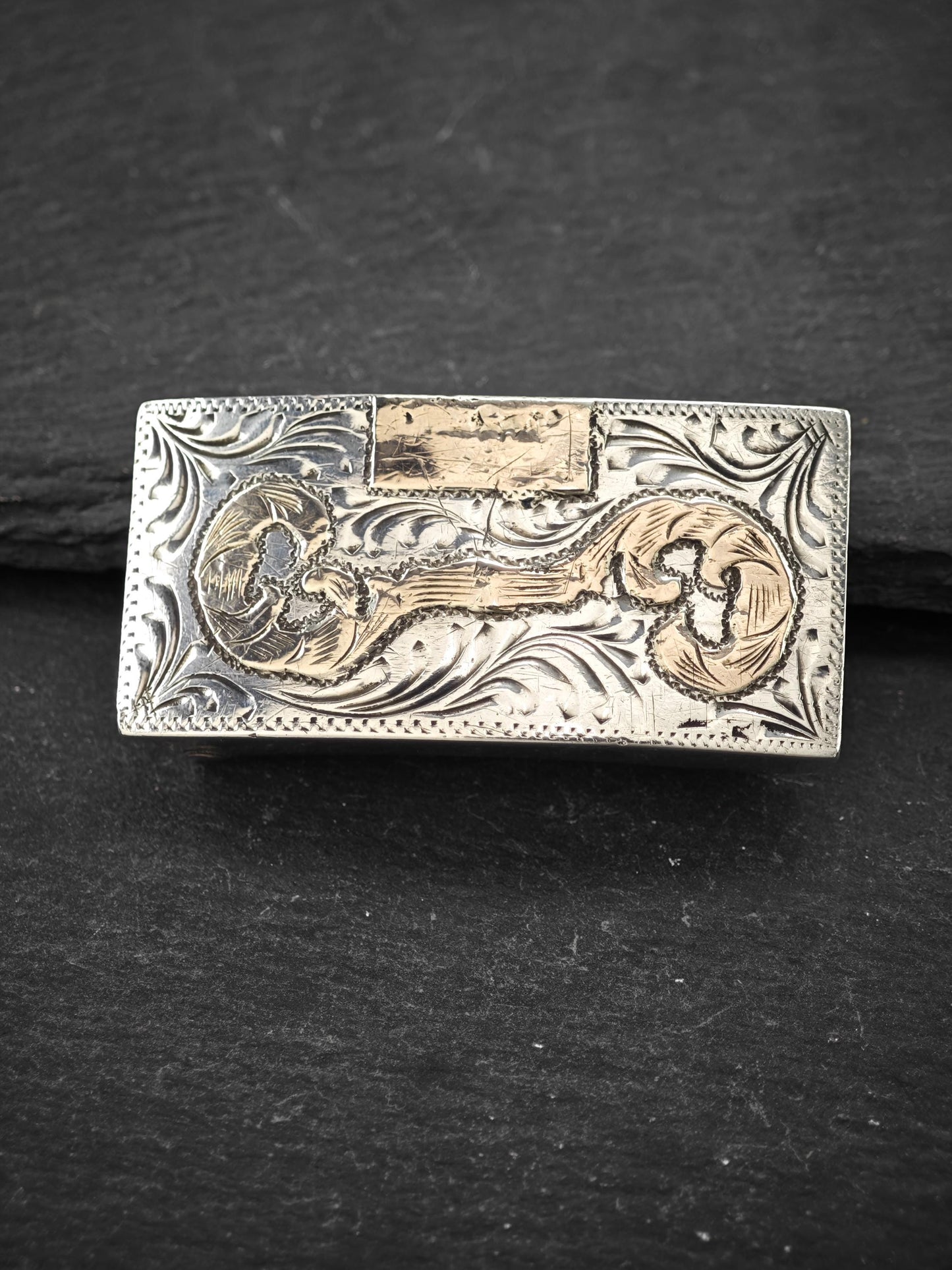 Vintage Mexico Western Sterling Silver Belt Buckle