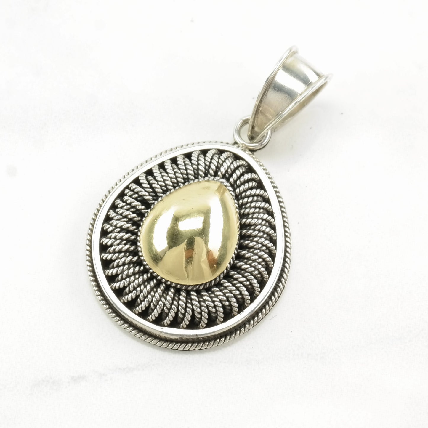 Vintage Diamond, Two Tone Minnie Mouse Sterling Silver Pendant