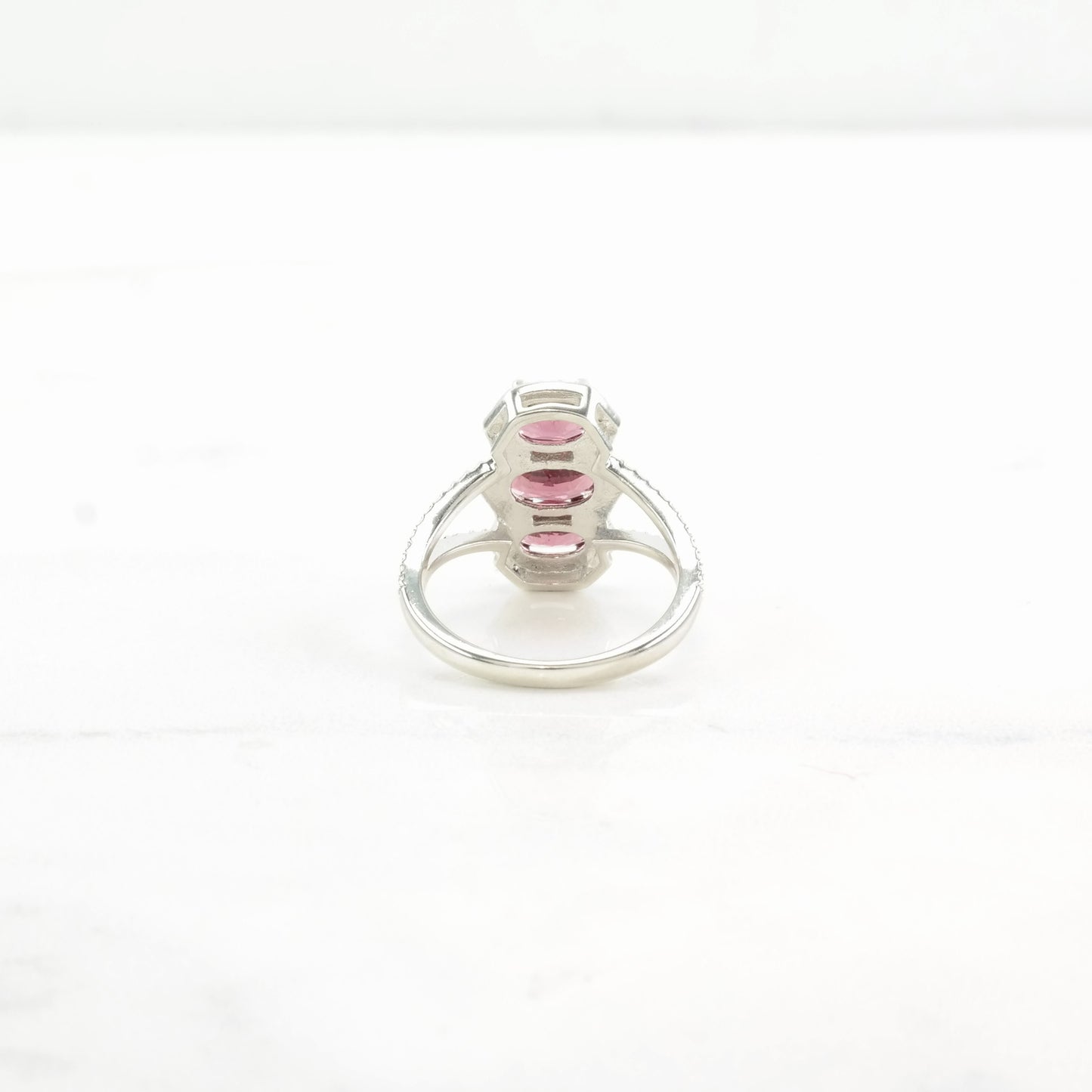 Vintage Sterling Silver Ring Pink Garnet Size 5