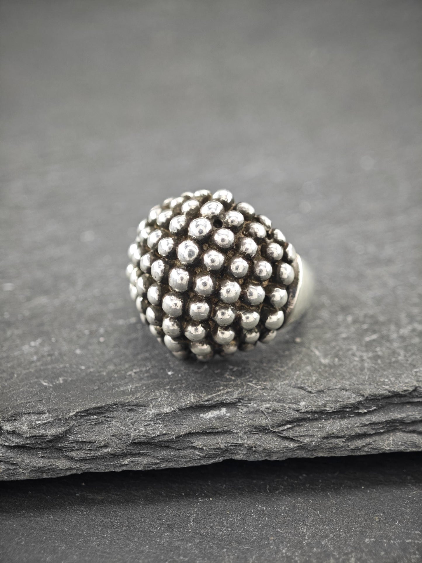 Vintage Brutalist, Dome Ring Sterling Silver