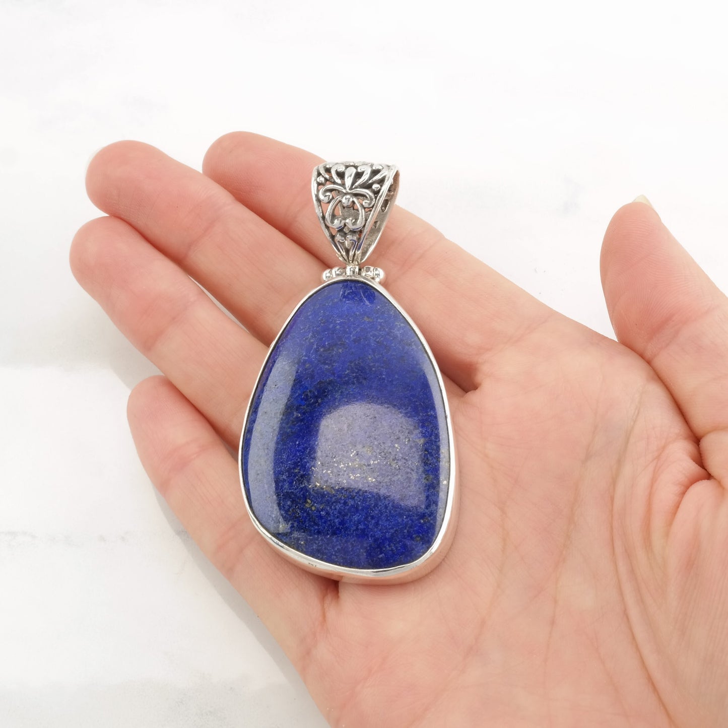 Vintage Lapis Lazuli Sterling Silver Pendant