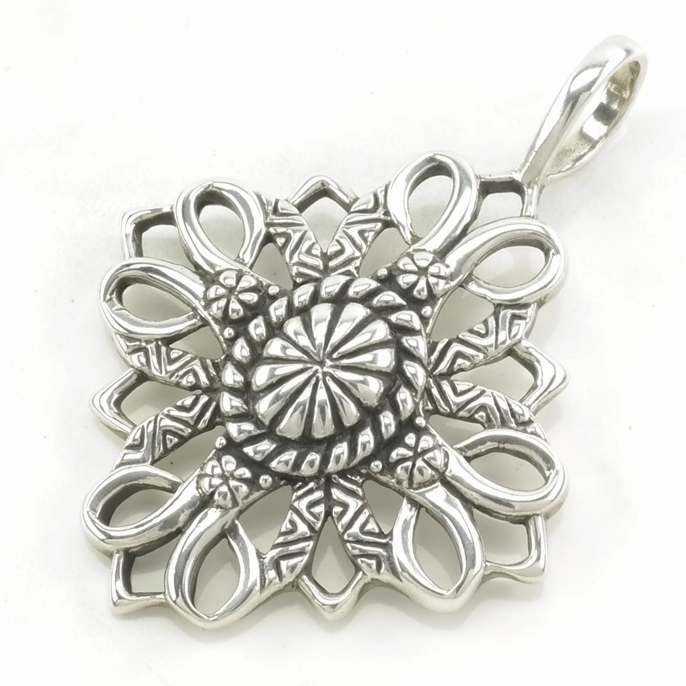 Vintage Carolyn Pollack Flower Sterling Silver Pendant