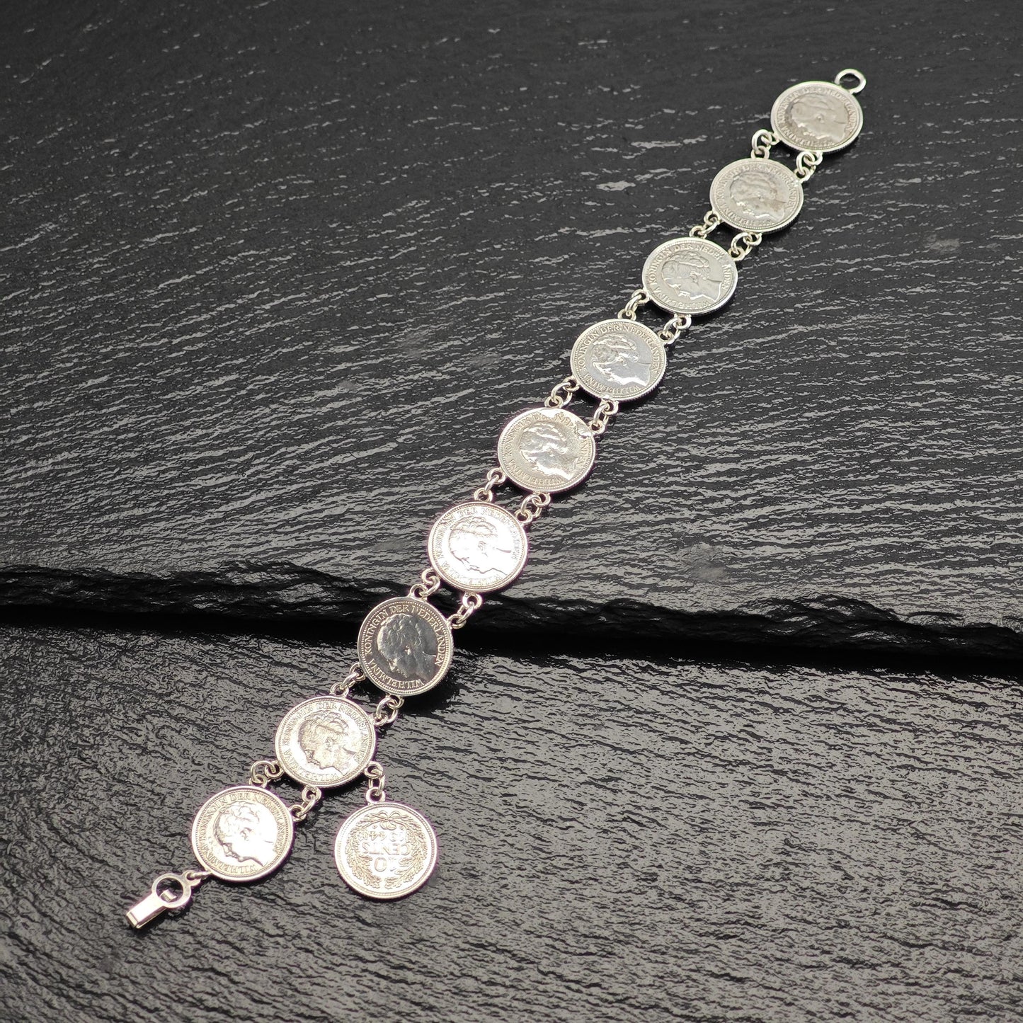 Vintage Silver Dime Bracelet - Canada Pre 1944 Coin Jewelry