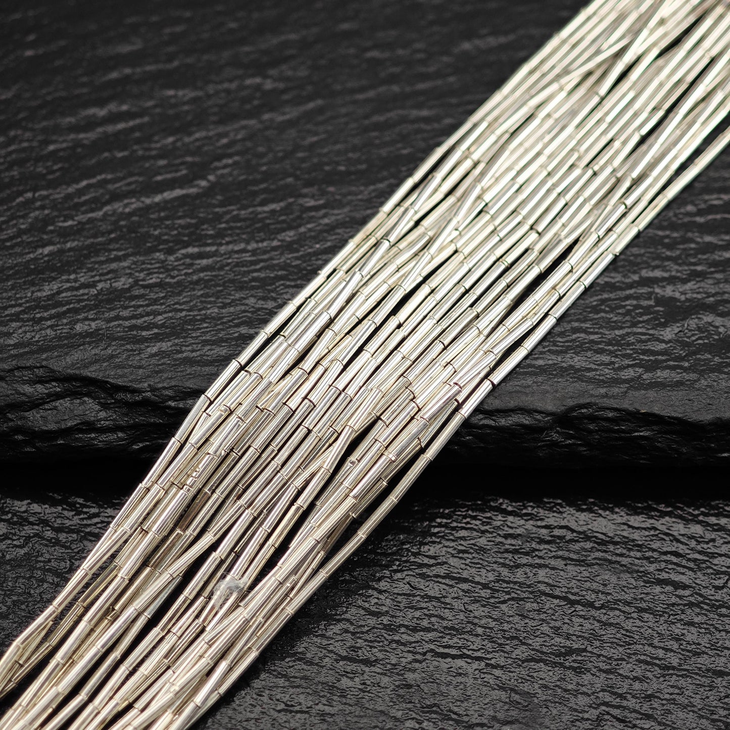 Vintage Liquid Silver 10 Strand, 26 Inch Necklace Sterling Silver