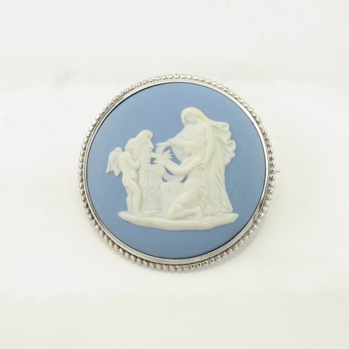 Wedgwood Sterling Silver Brooch Blue Goddess B1923