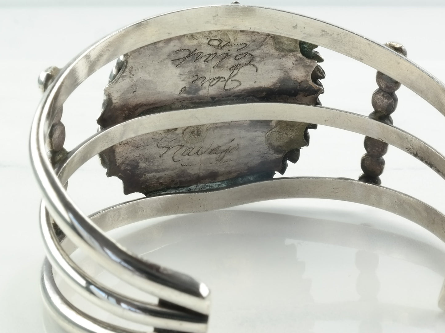 Navajo Turquoise Cuff Bracelet Sterling Silver