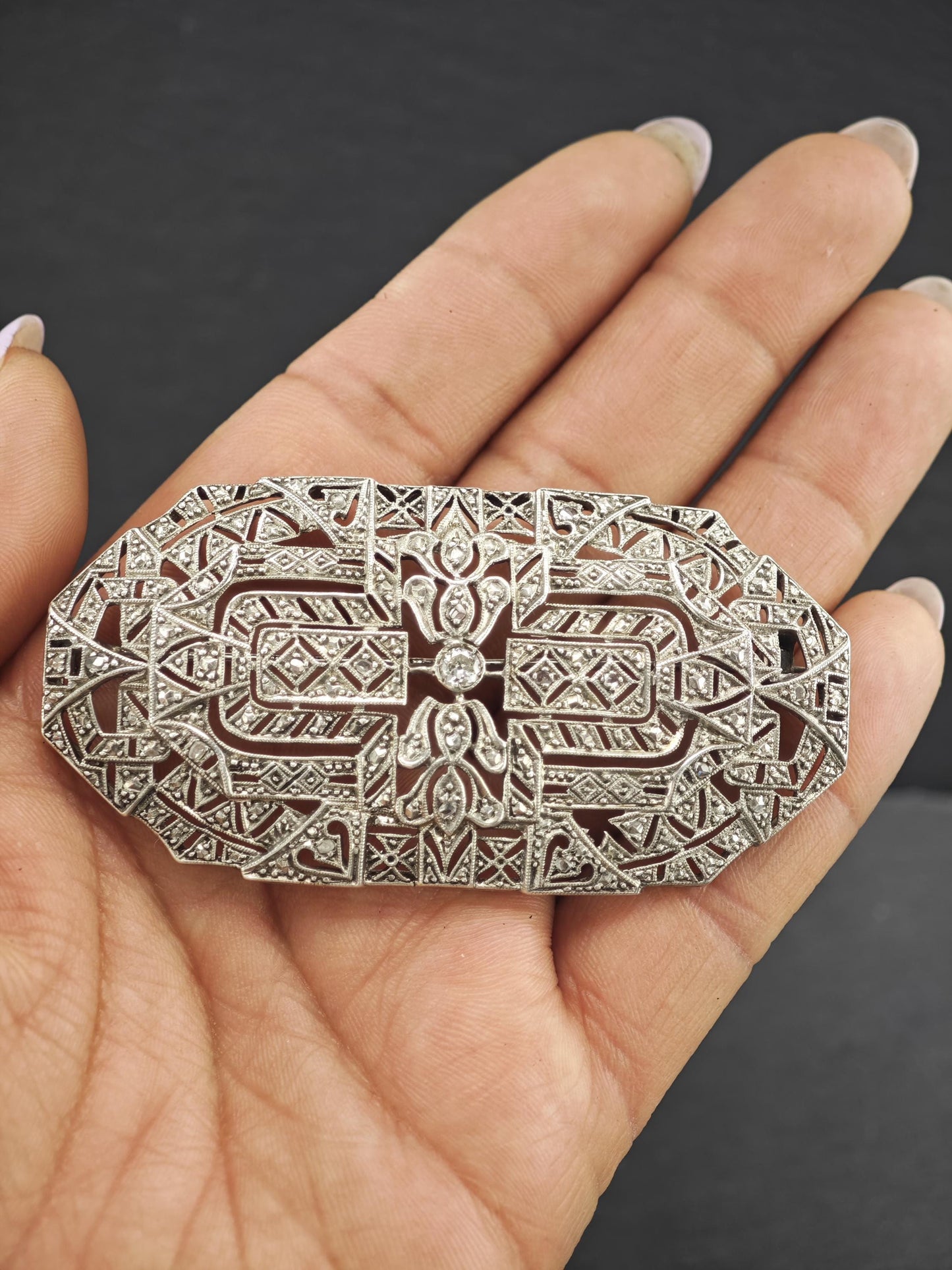 Vintage Art Deco Sterling Silver Brooch