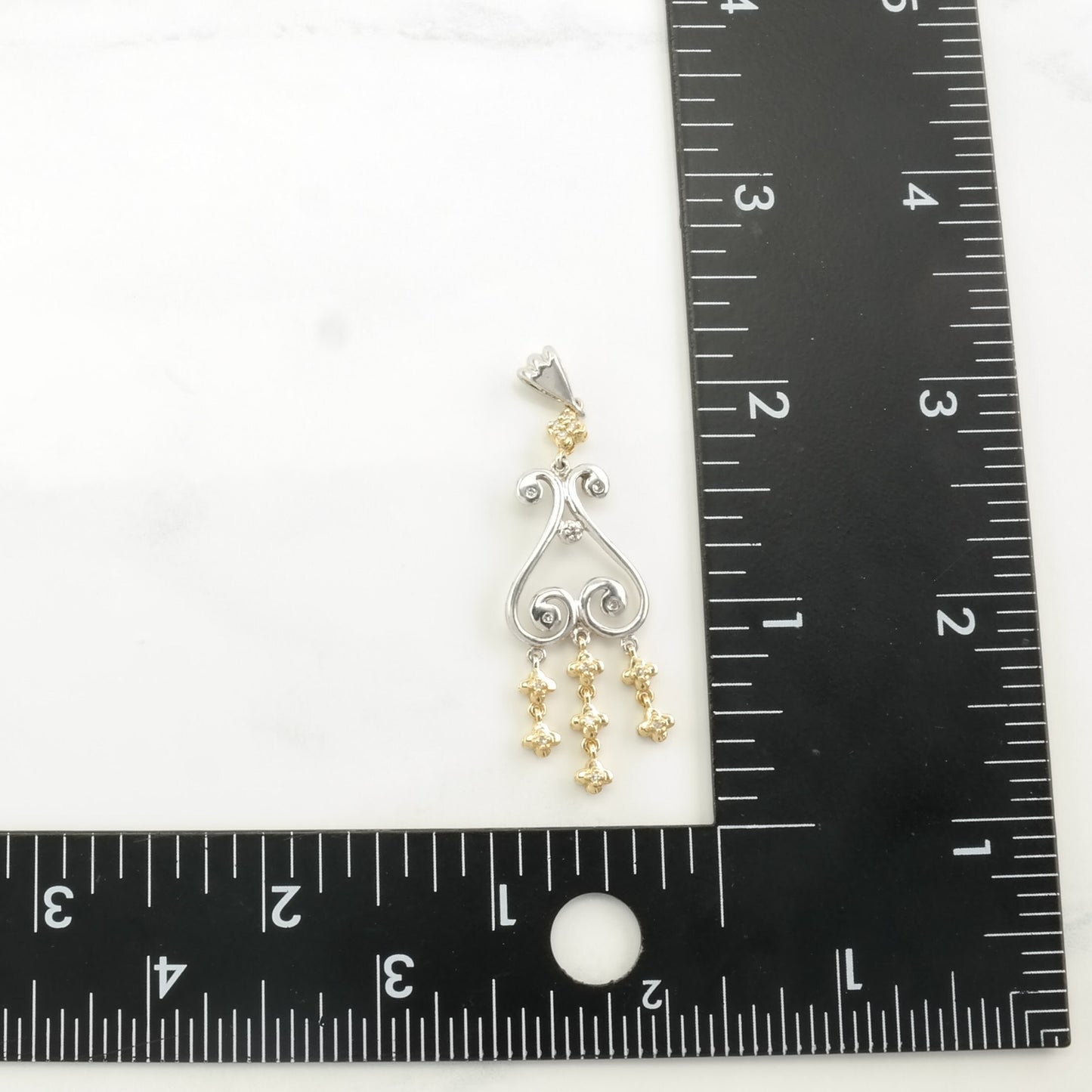 Vintage Diamonds 14k Gold Accent Sterling Silver Pendant