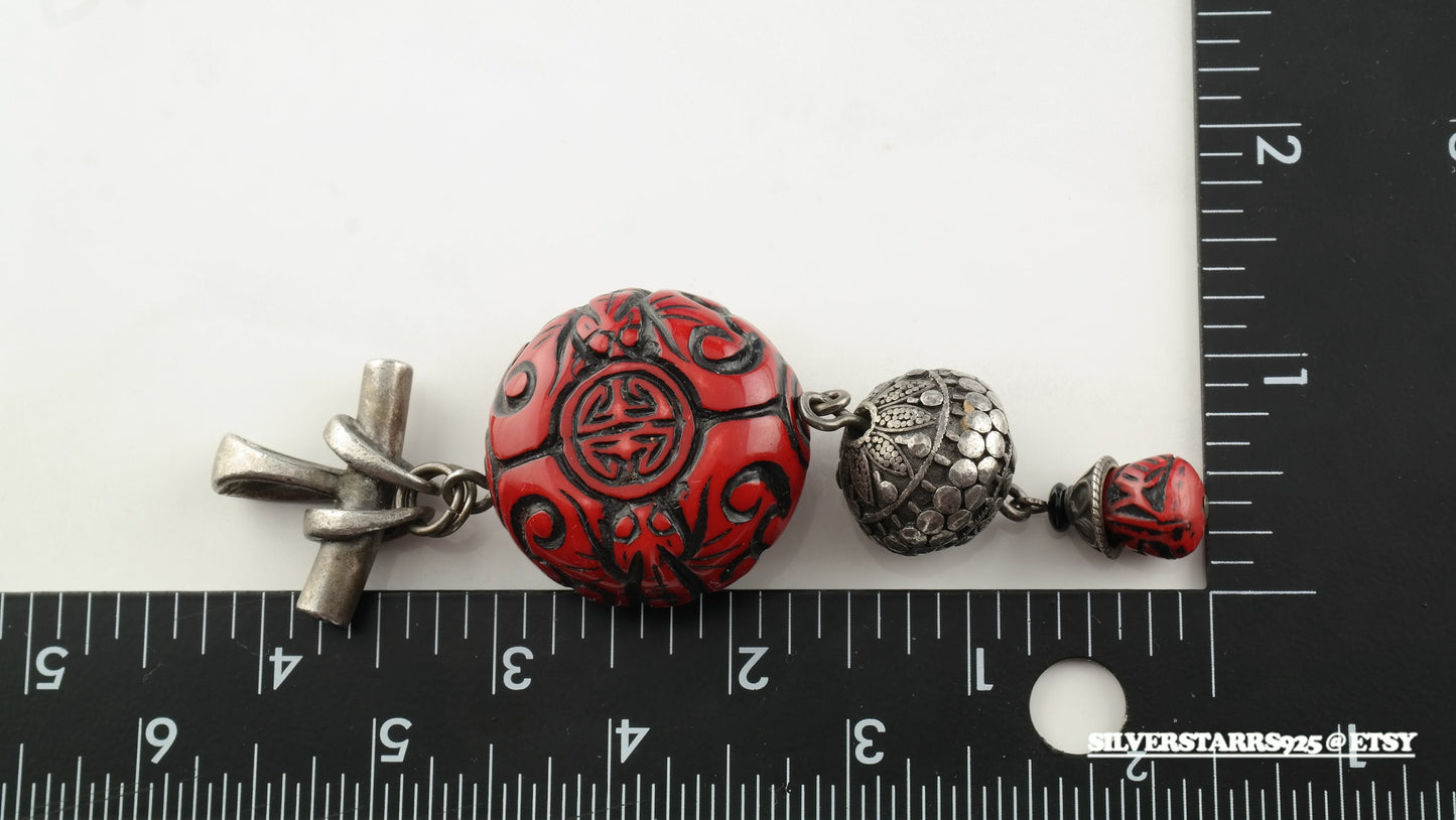 Cinnabar Sterling Silver Pendant