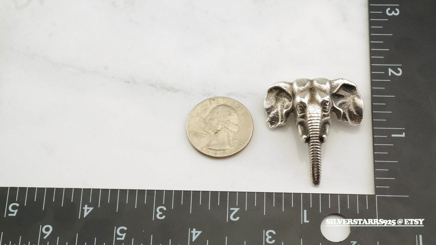 British Elephant Silver Brooch Sterling Animal B1309