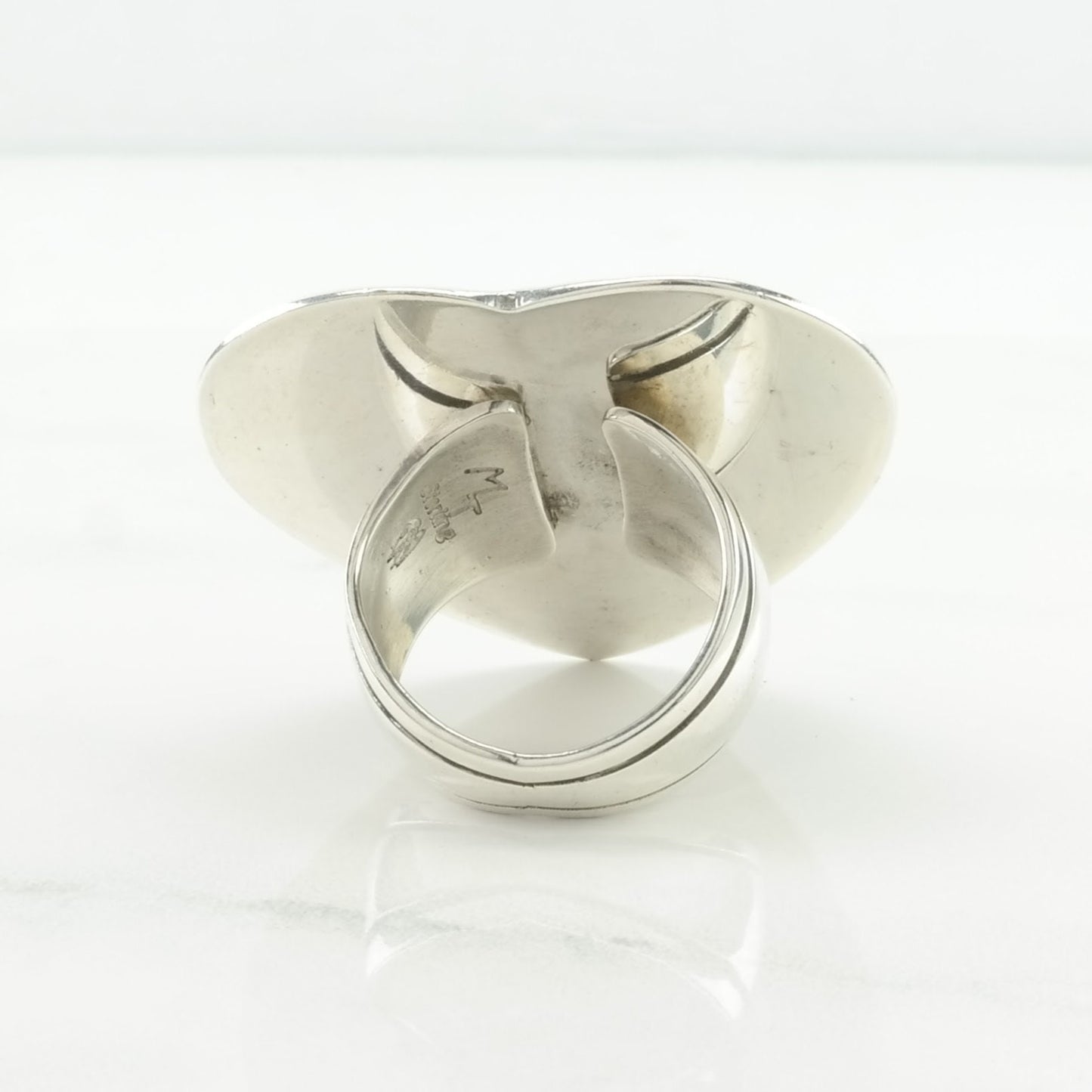 Vintage Native American Silver Ring Heart Large, Stamped, Shield Sterling Size 9