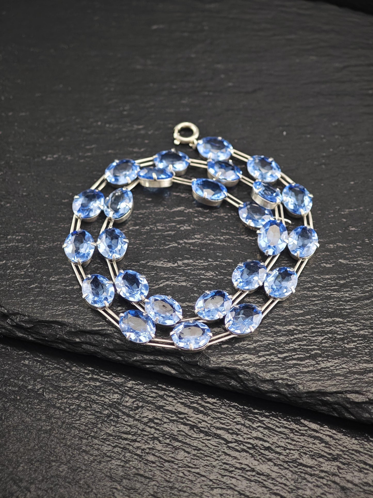 Blue Paste, Oval Necklace Sterling Silver N2520