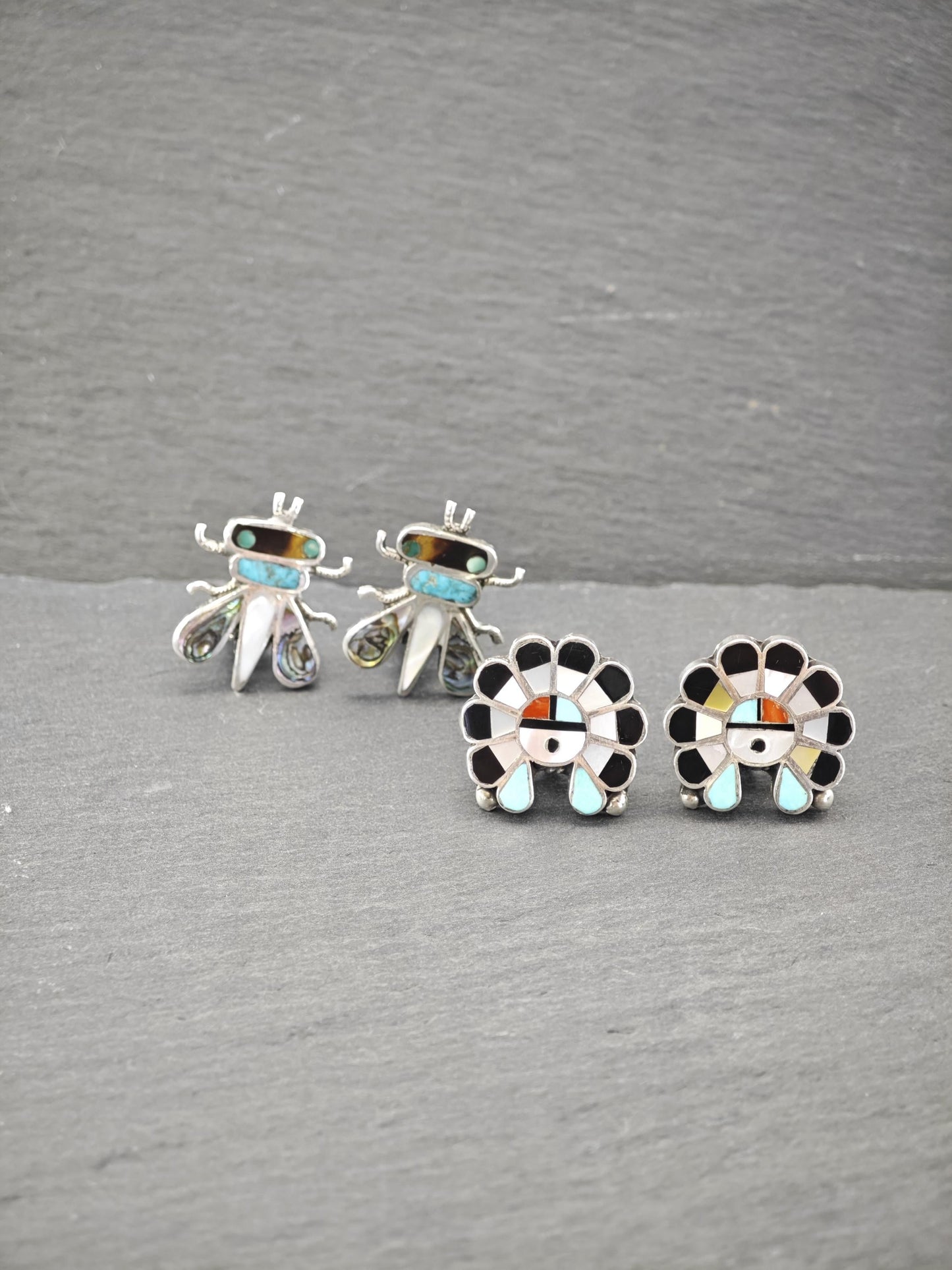 Choice of Vintage Native American Sterling Silver Clip On Earrings