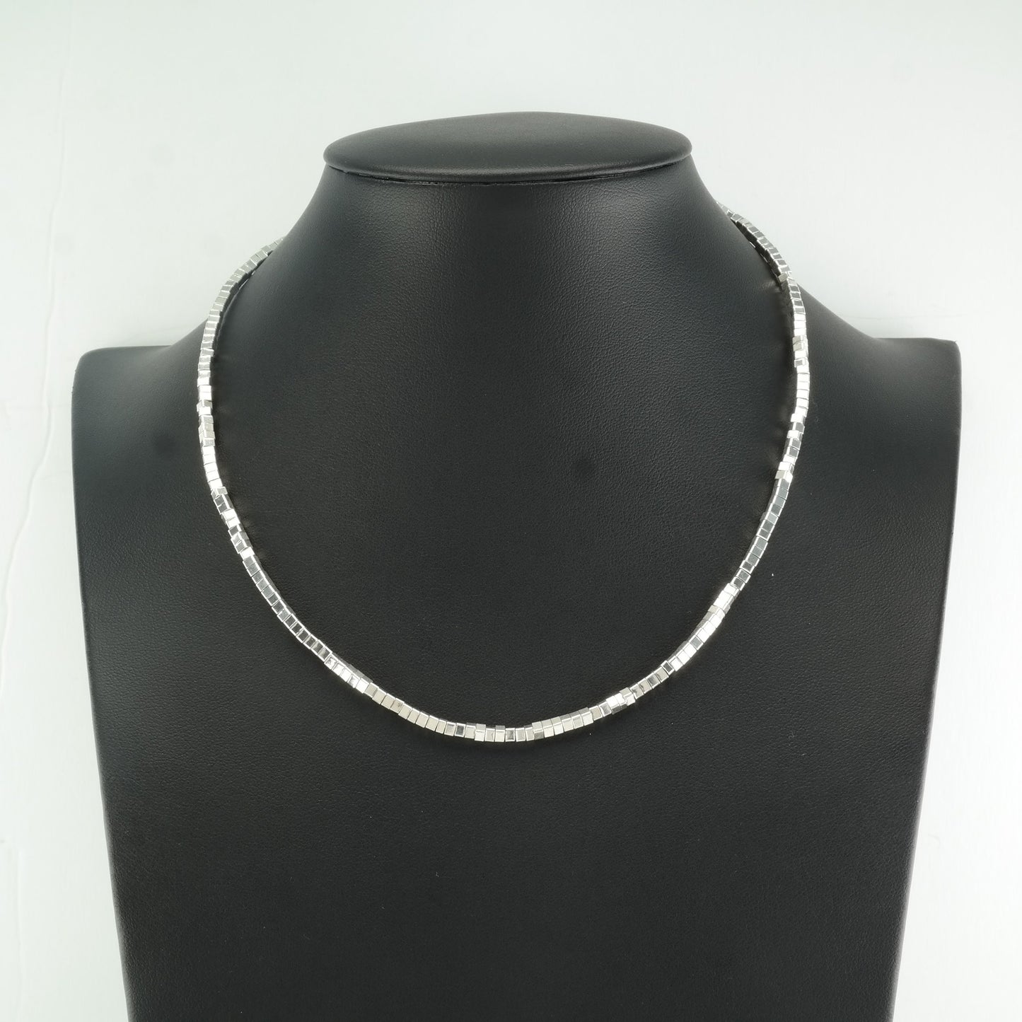 Vintage Christin Wolf Sterling Silver Garnet Cubic, Beads Necklace