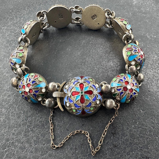 Imperial Russian 84, Enamel Bracelet Sterling Silver
