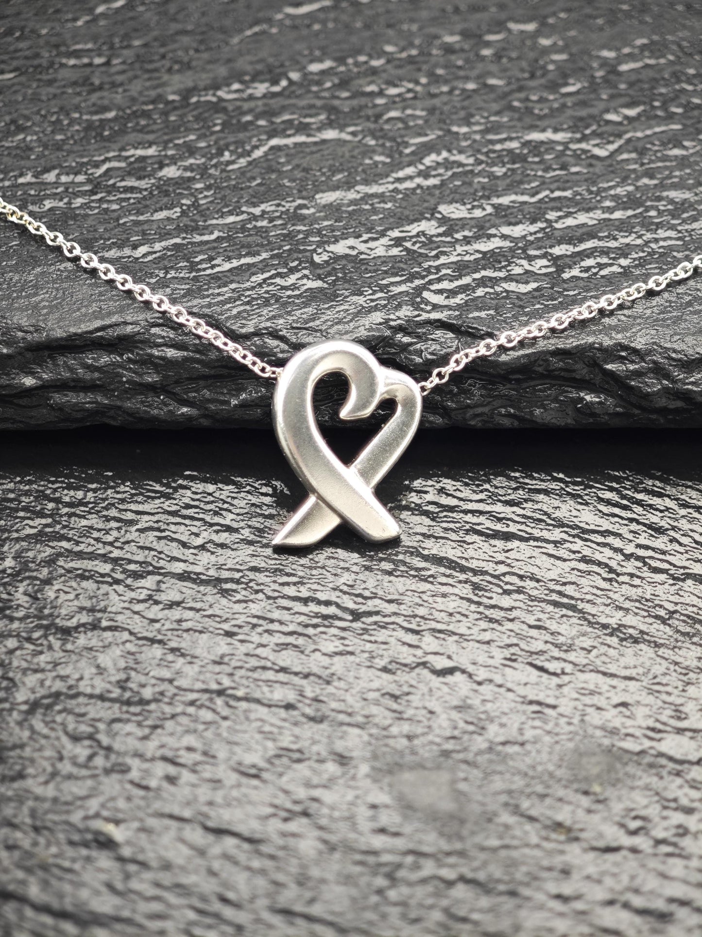 Vintage Tiffany, Heart Necklace Sterling Silver