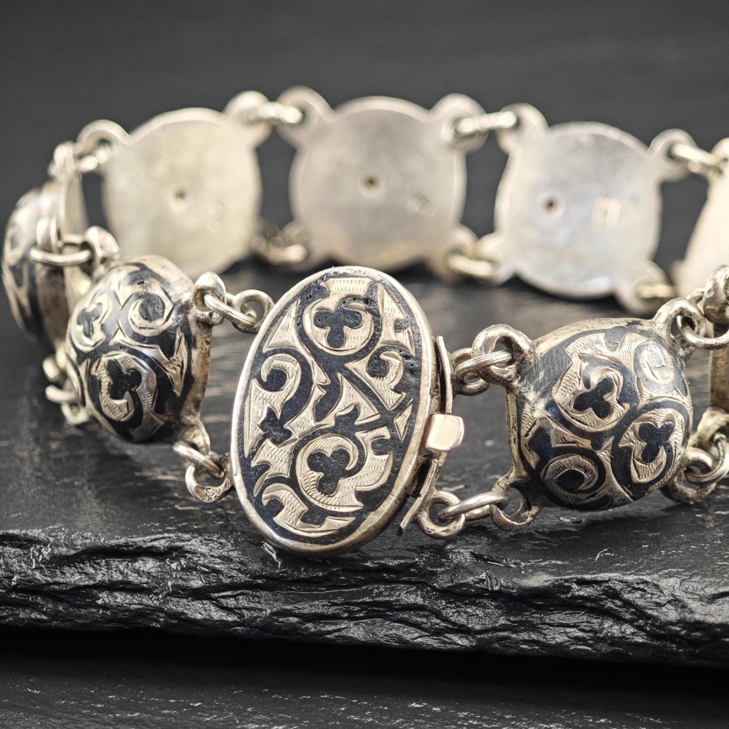 Tsar Alexander Russian 84, Niello Bracelet Sterling Silver