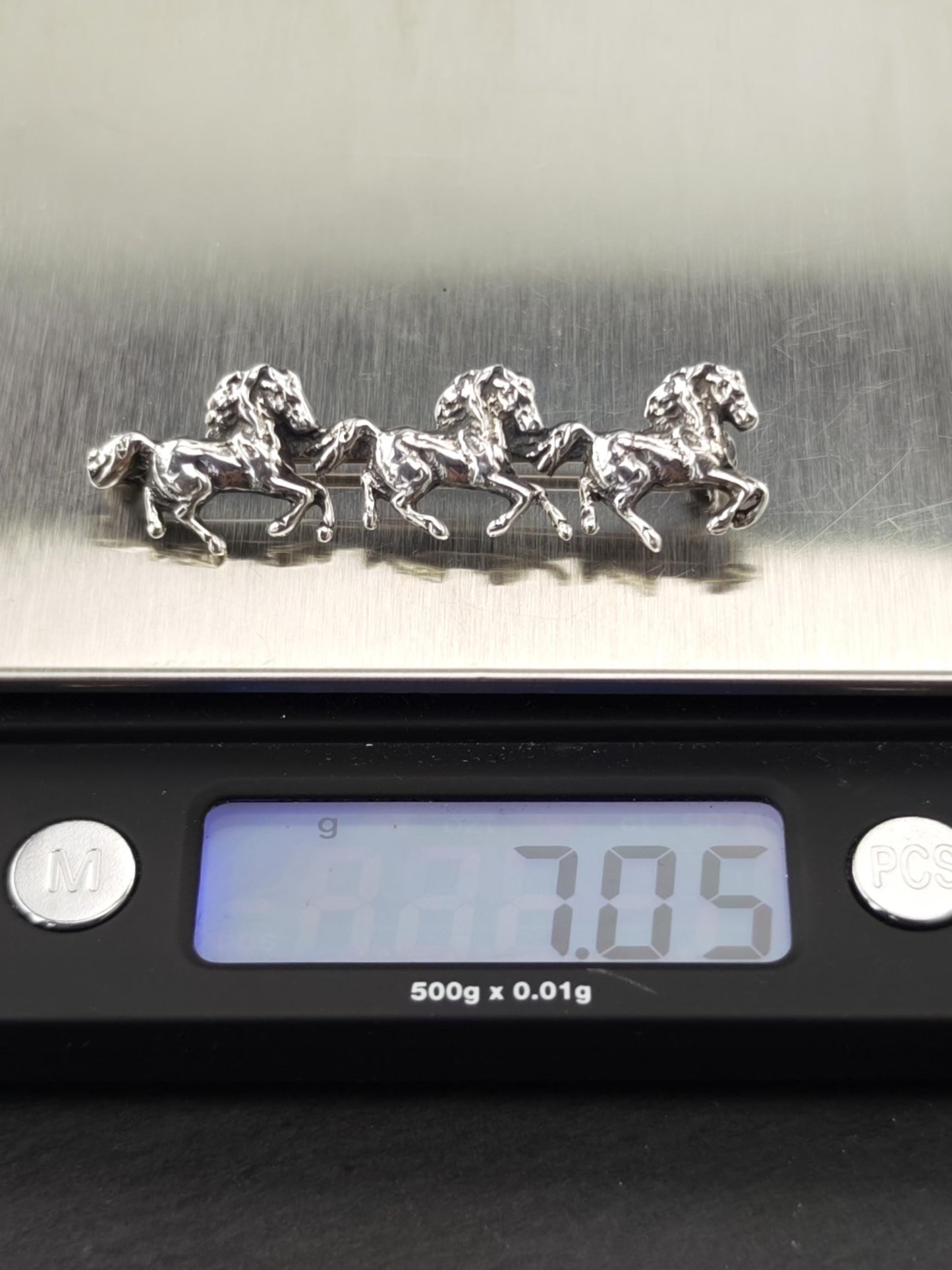 Cini, Horses Sterling Silver Brooch B2040