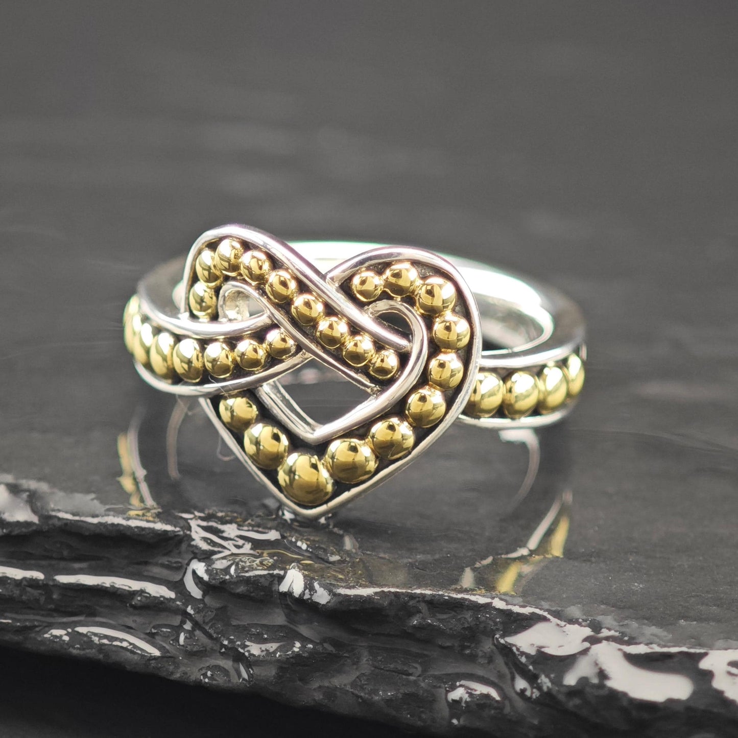 Lagos 18K Gold Accent Heart Ring Sterling Silver