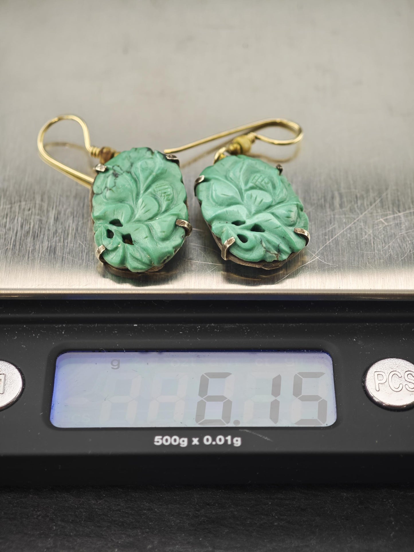 Vintage Chinese Export, Fish Hook Earrings Sterling Silver