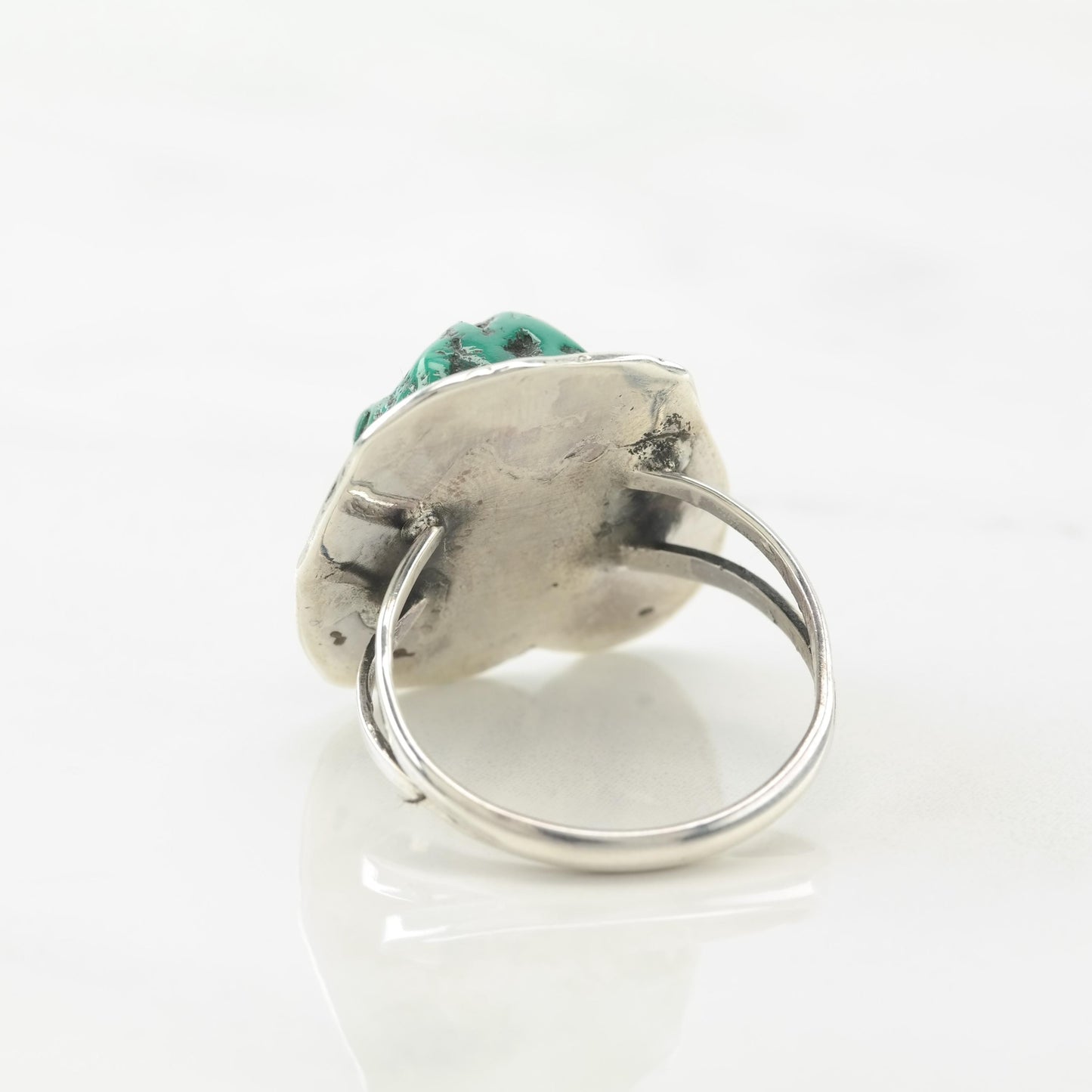 Vintage Native American Turquoise Sterling Silver Ring Size 9