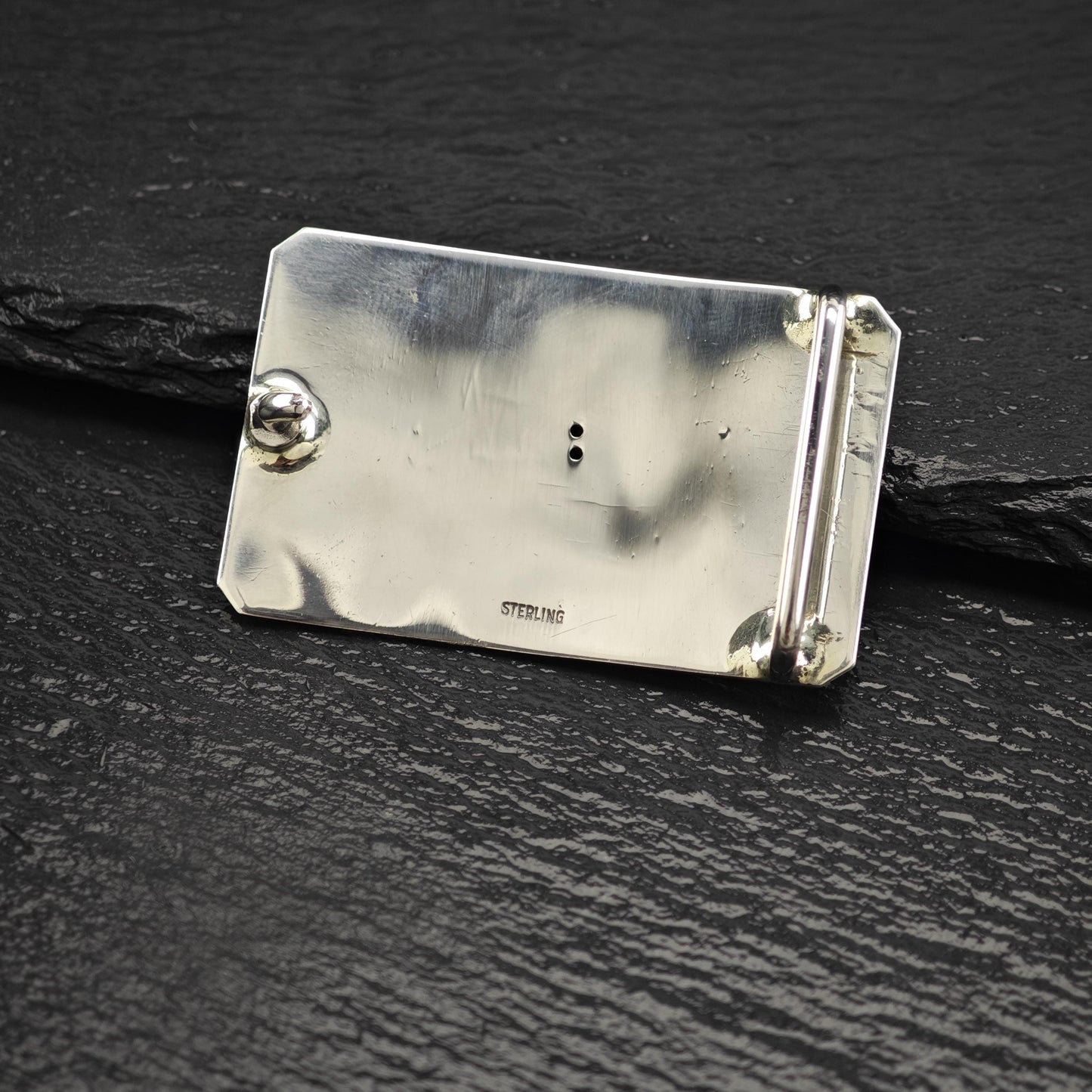 Vintage Western Style Horse Belt Buckle in Sterling Silver