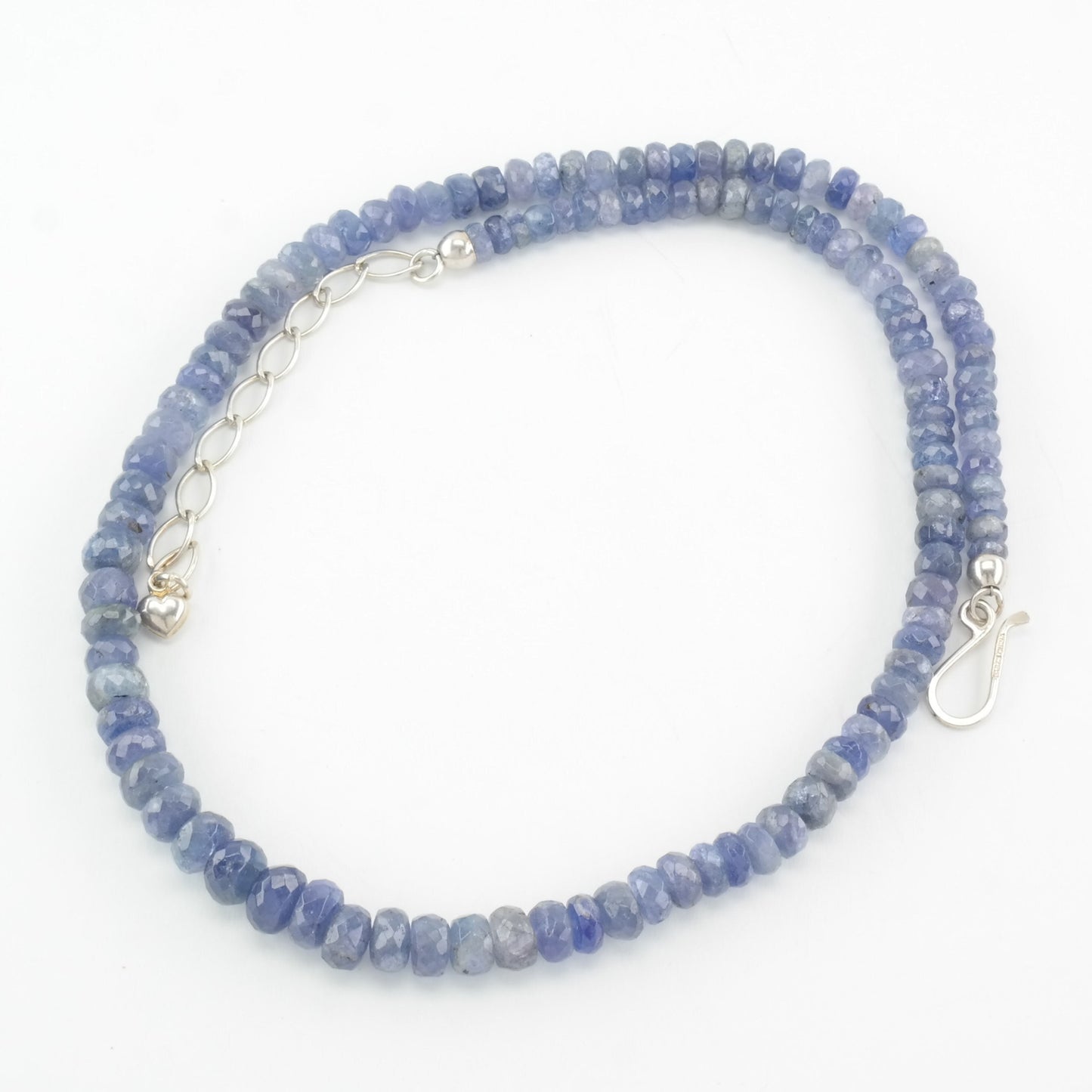 Vintage DTR Sterling Silver Opaque Tanzanite Faceted Necklace