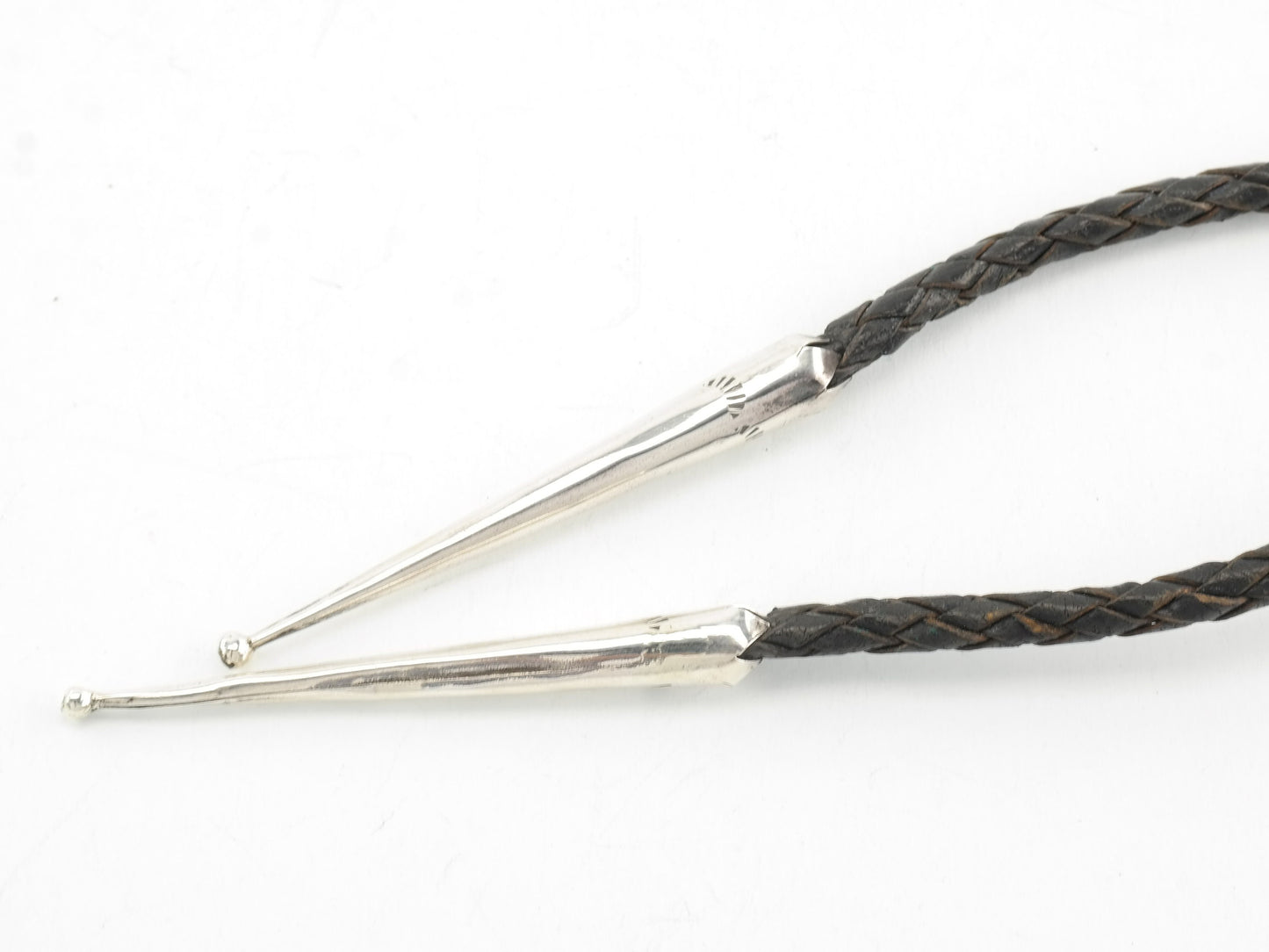 Vintage Native American Sterling Silver Turquoise Blue Gem Bolo Tie