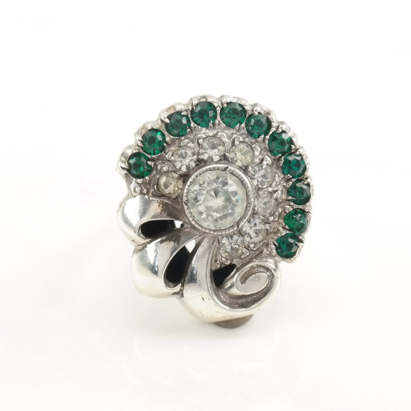 Vintage Art Deco Silver Ring Paste Size 5 1/2