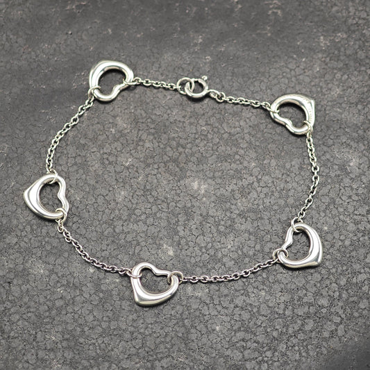 Tiffany Open Heart Bracelet Link Sterling Silver Elsa Peretti