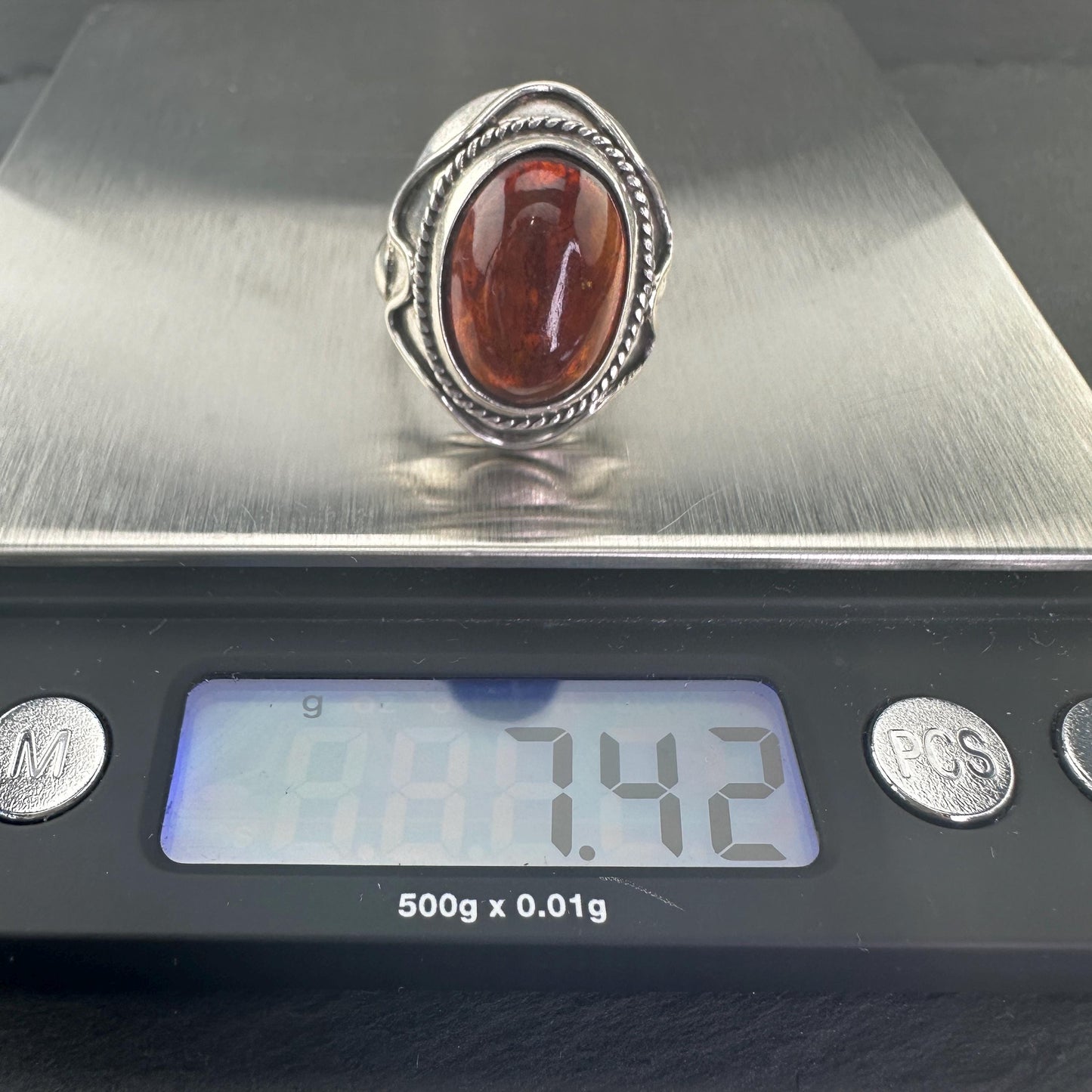 Large Poland Sterling Silver Ring Sz8 R5631