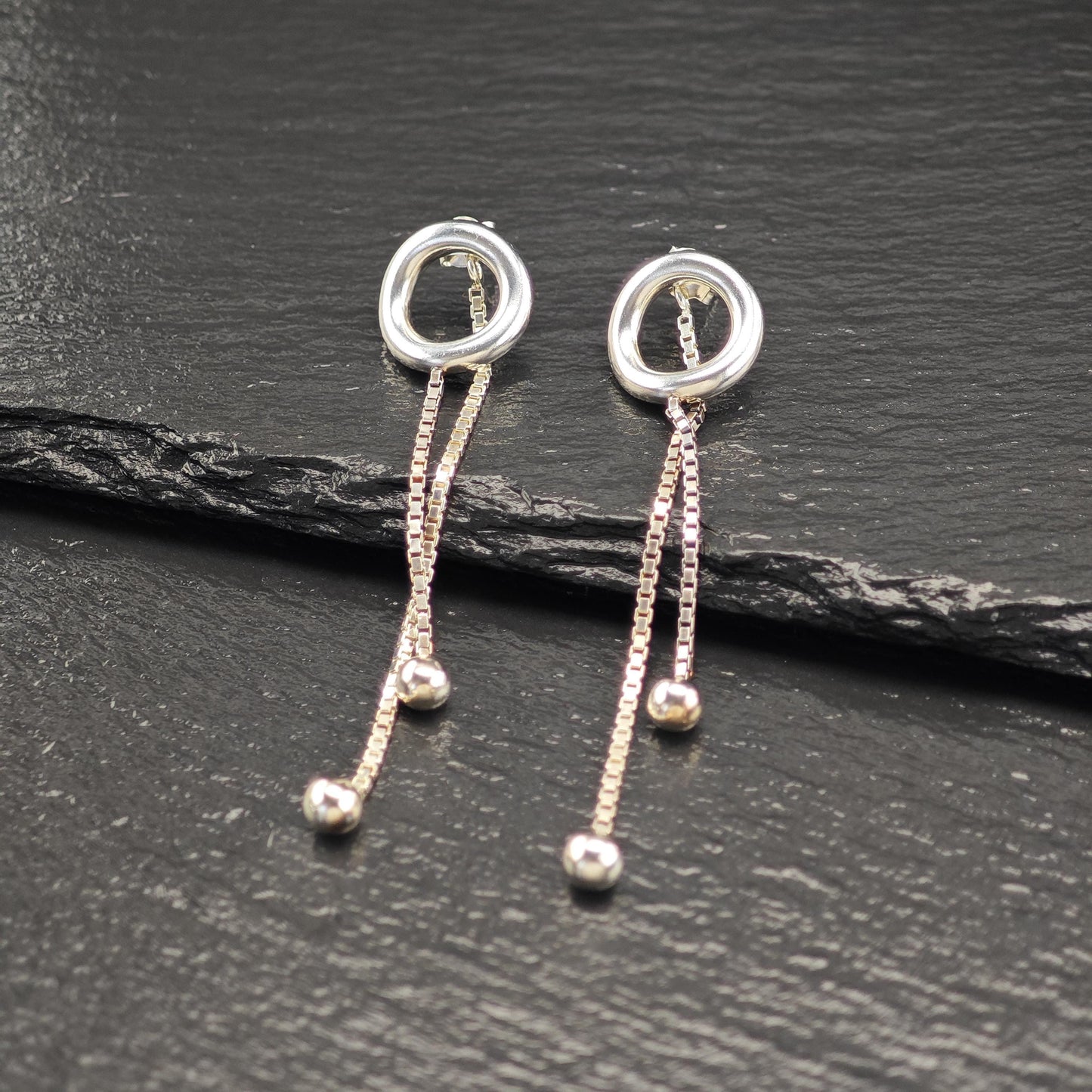 Modernist Christofle Stud/Dangle Earrings Sterling Silver