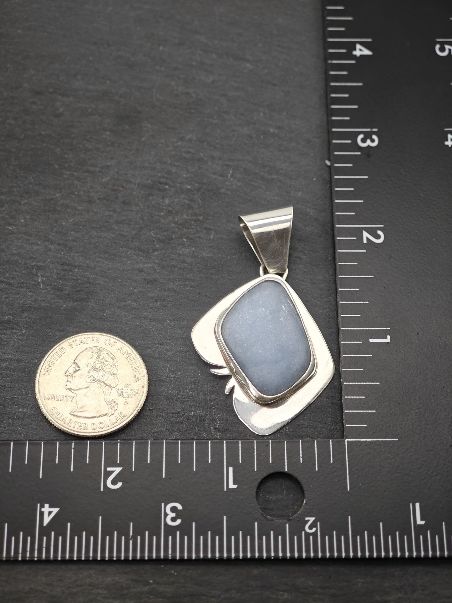 DTR Blue Gemstone Pendant Sterling Silver