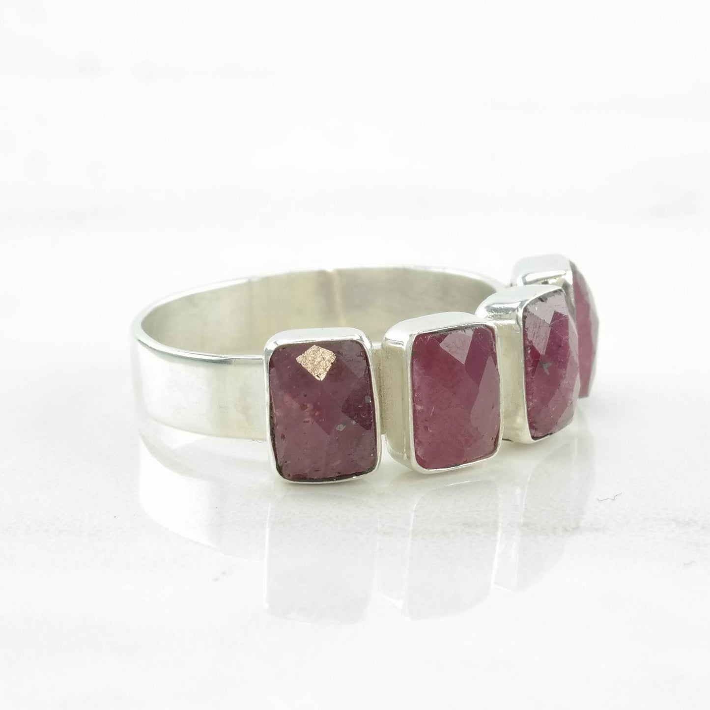 Vintage DTR Silver Ring Ruby Sterling Size 8 1/2