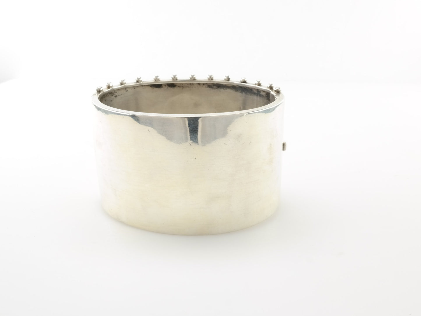 Antique Rose Bangle Floral Bracelet Gold Overlay Sterling Silver Cuff