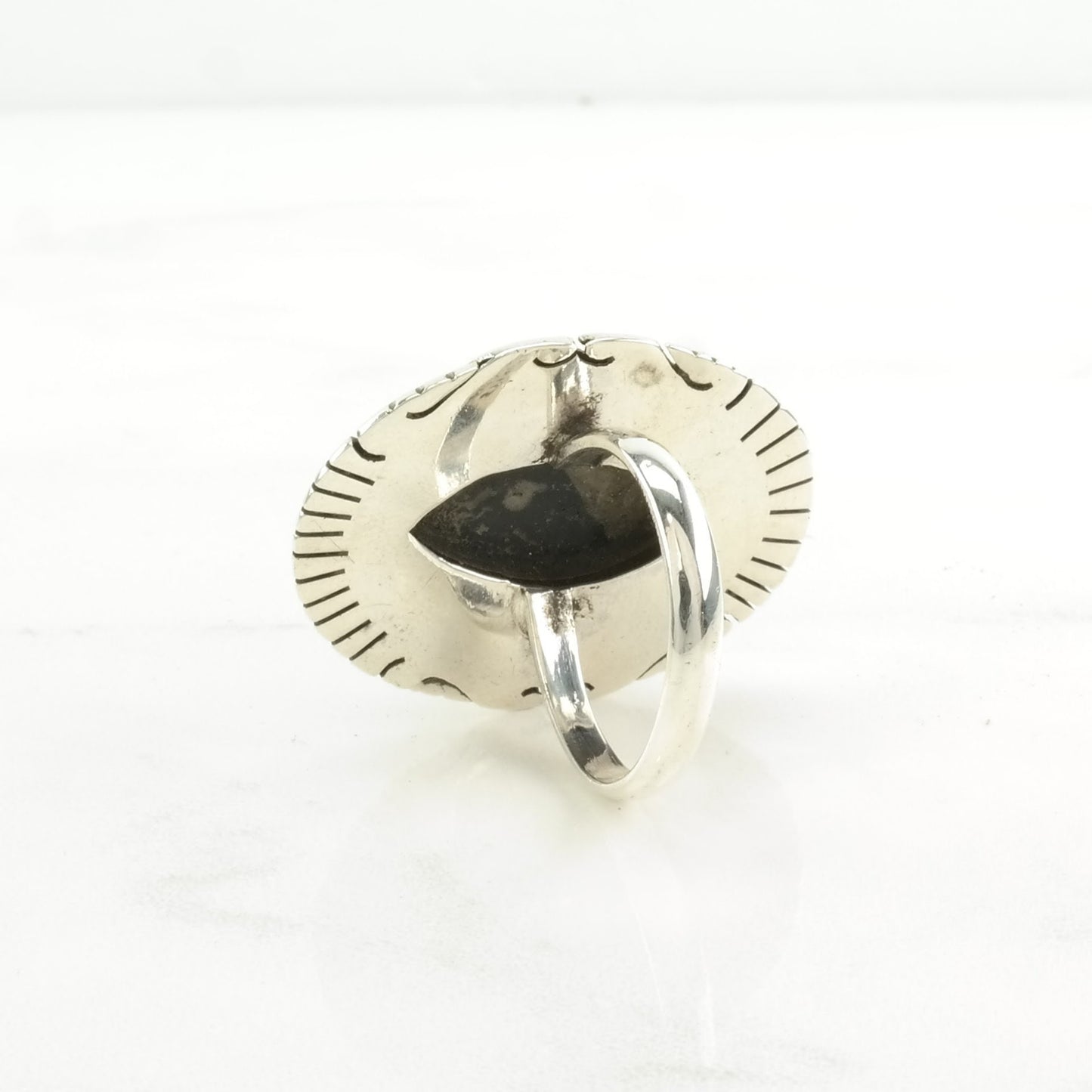 Vintage Native American Silver Ring Onyx Sterling Black Size 7