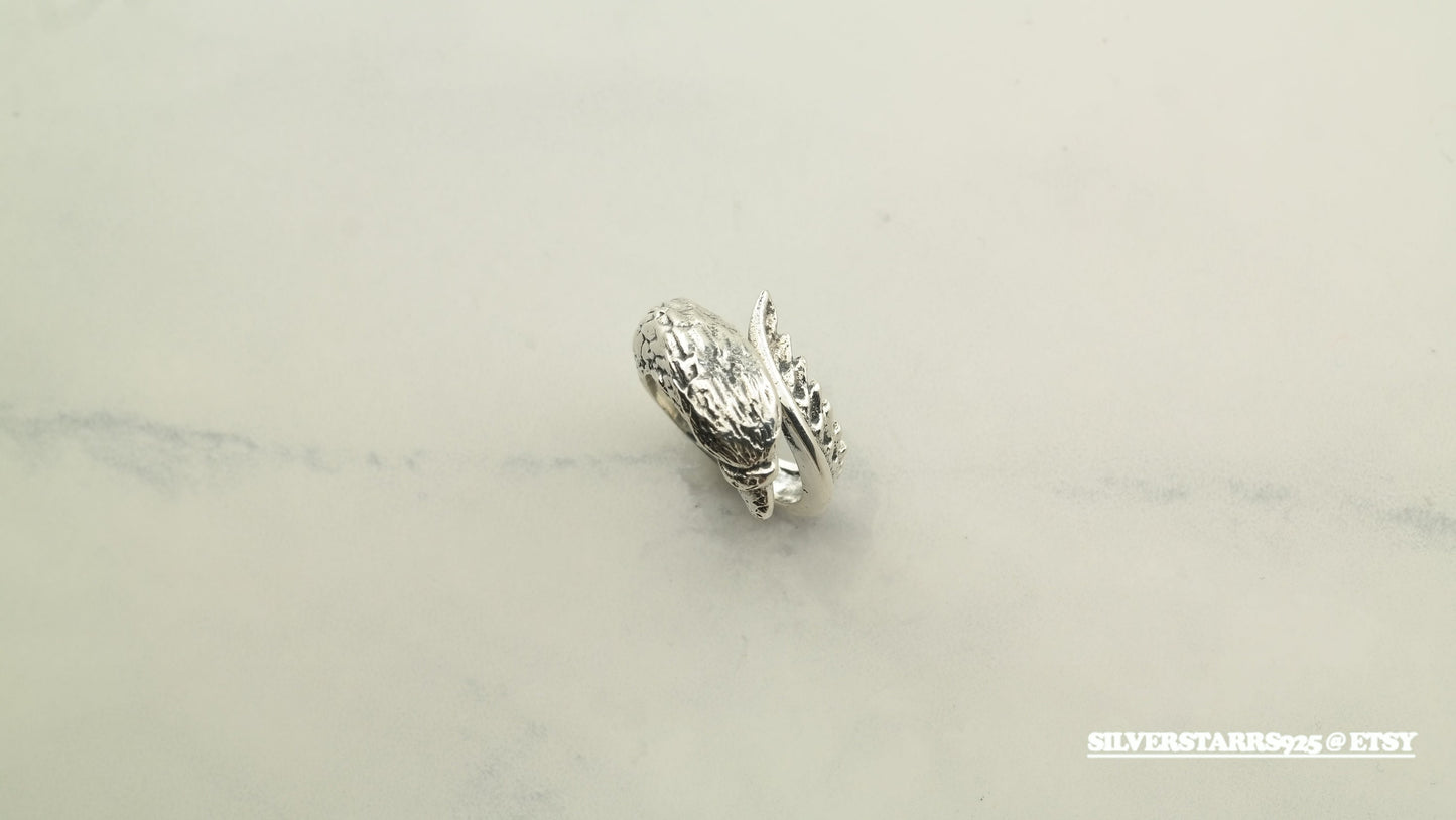 Vintage Sterling Silver Ring Griffin, Eagle Bird, Biker Size 6