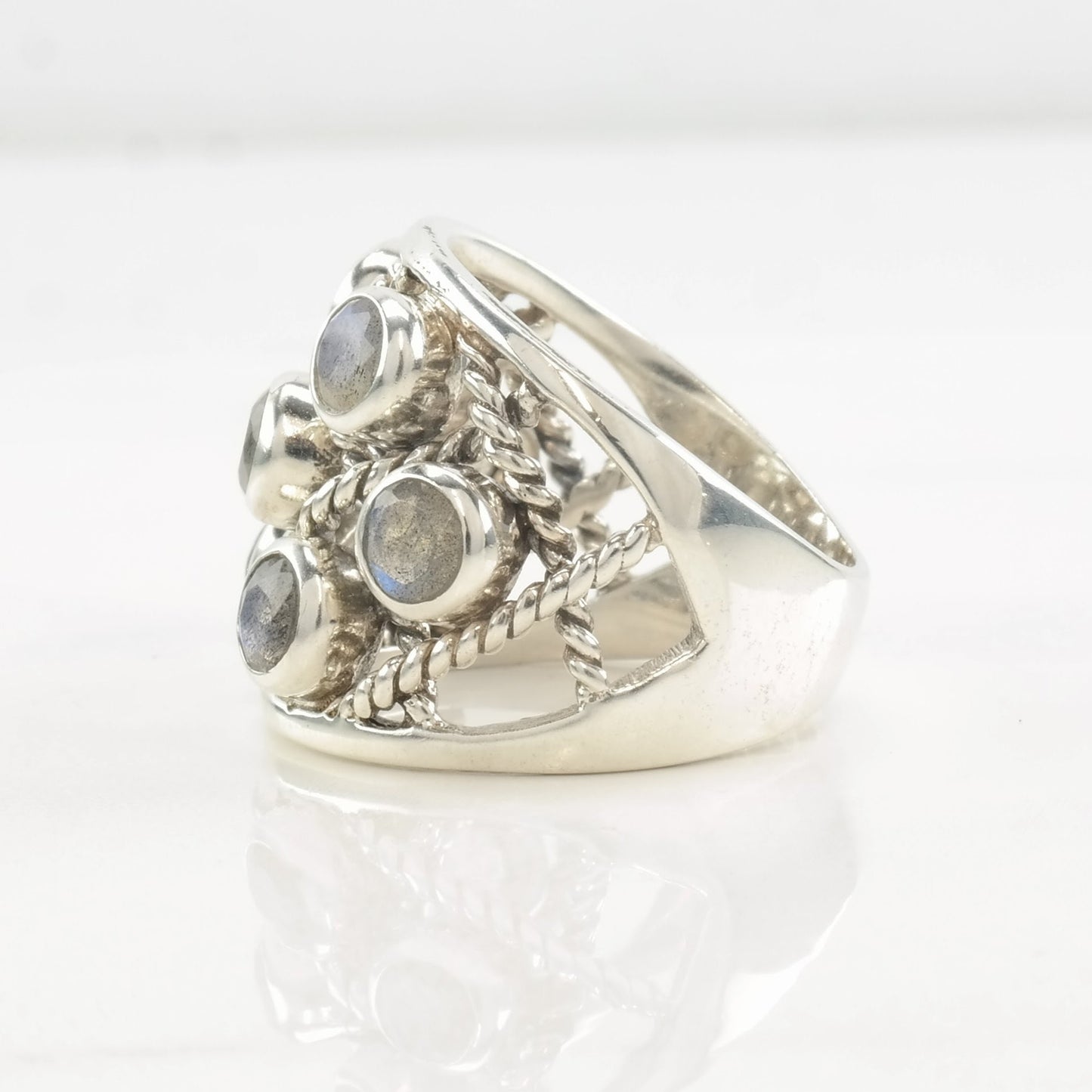 Vintage PTI Ring Labradorite Sterling Silver Size 7