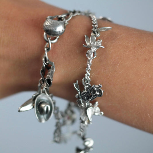 Vintage Authentic Licensed Disney Charm Bracelet Sterling Silver Circa 1950-1970's