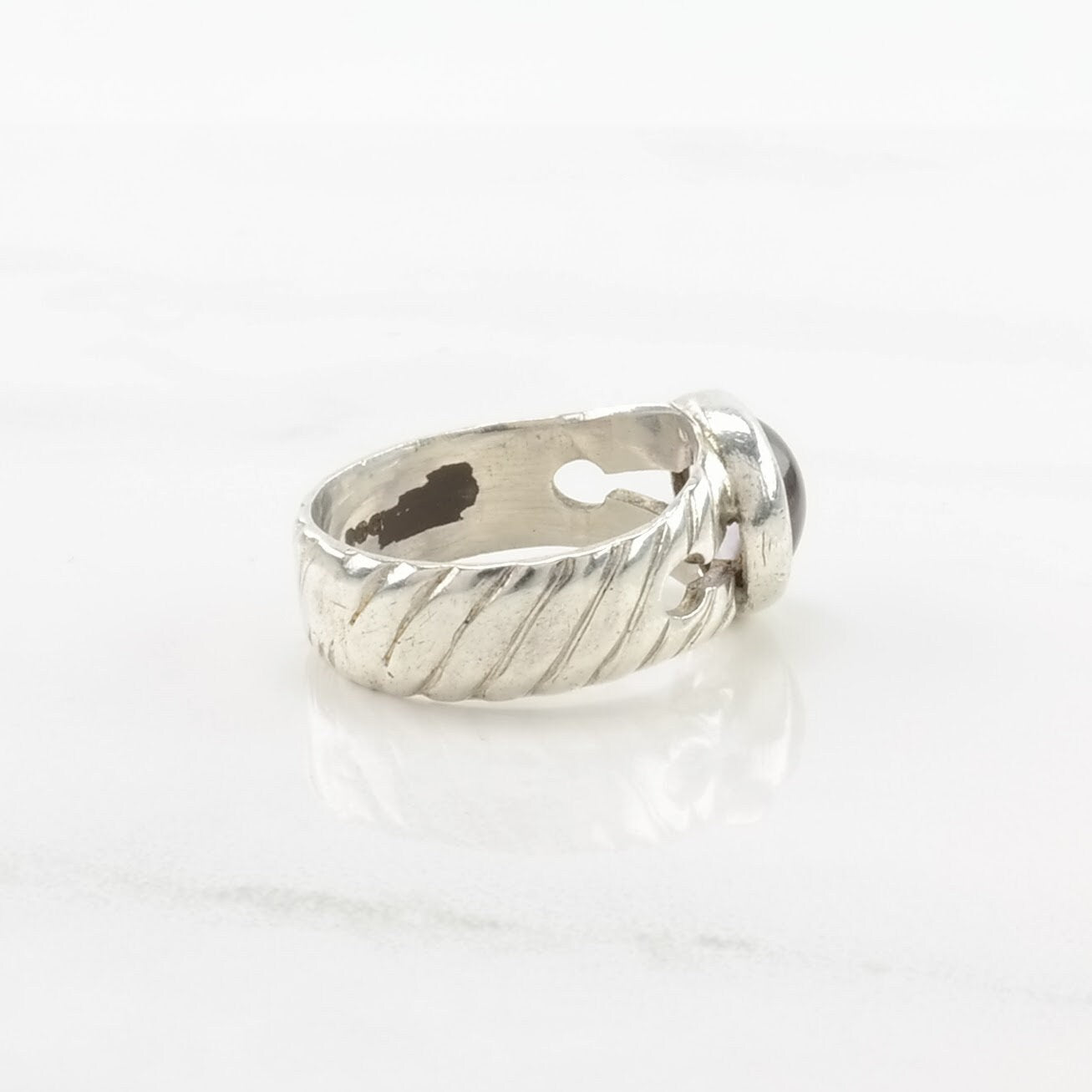 Vintage Sterling Silver Ring Amethyst Solitaire Purple Size 6 1/2