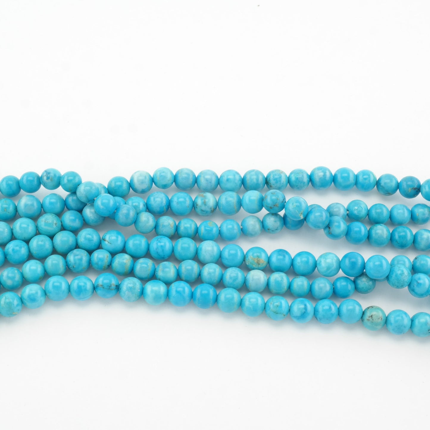 Vintage Blue Dyed Magnesite Bead, Multi Strand Necklace Sterling Silver