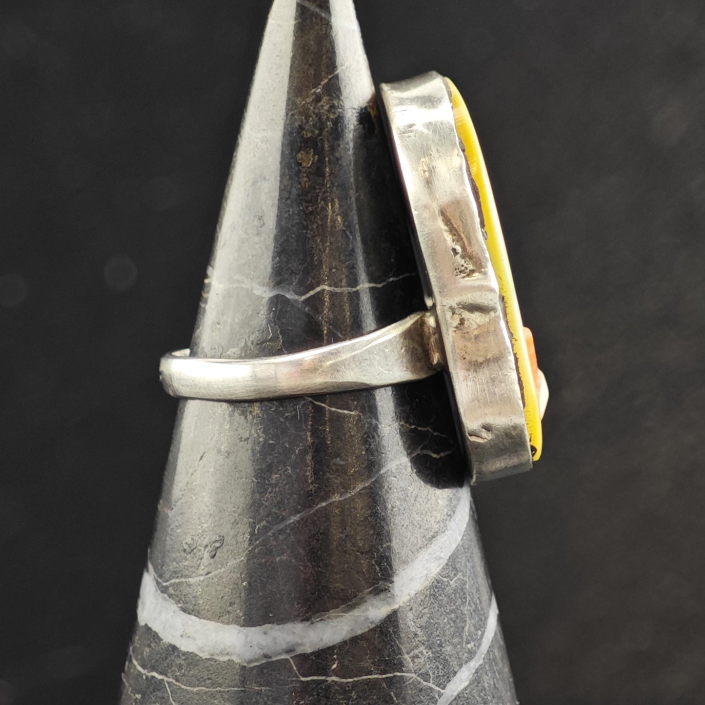 Cartoon Bird Inlay Sterling Silver Ring Sz 6 R6556