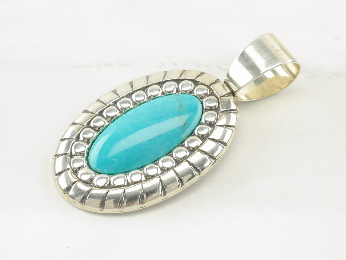 Vintage Turquoise Sterling Silver Pendant by Carolyn Pollack Relios