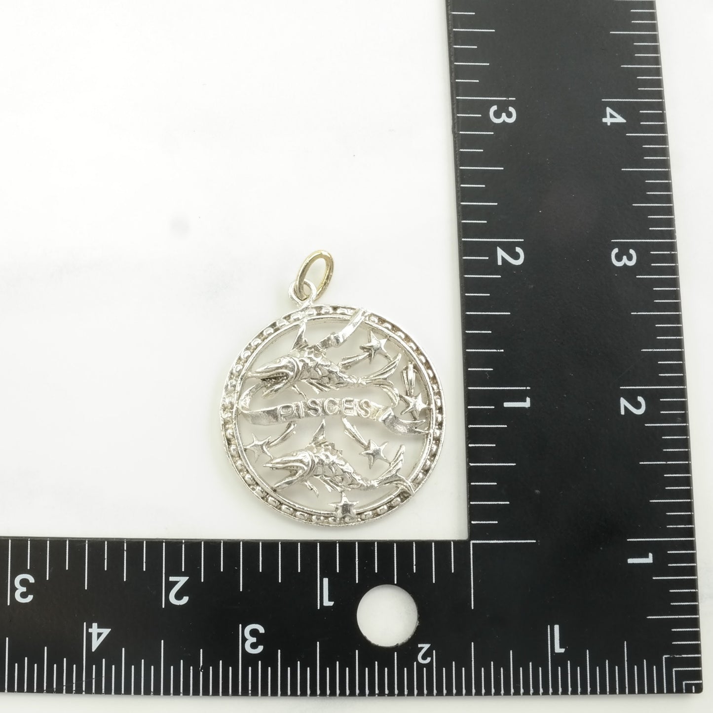 Vintage Antique, Art Nouveau Pisces Fish, Zodiac Sterling Silver Pendant