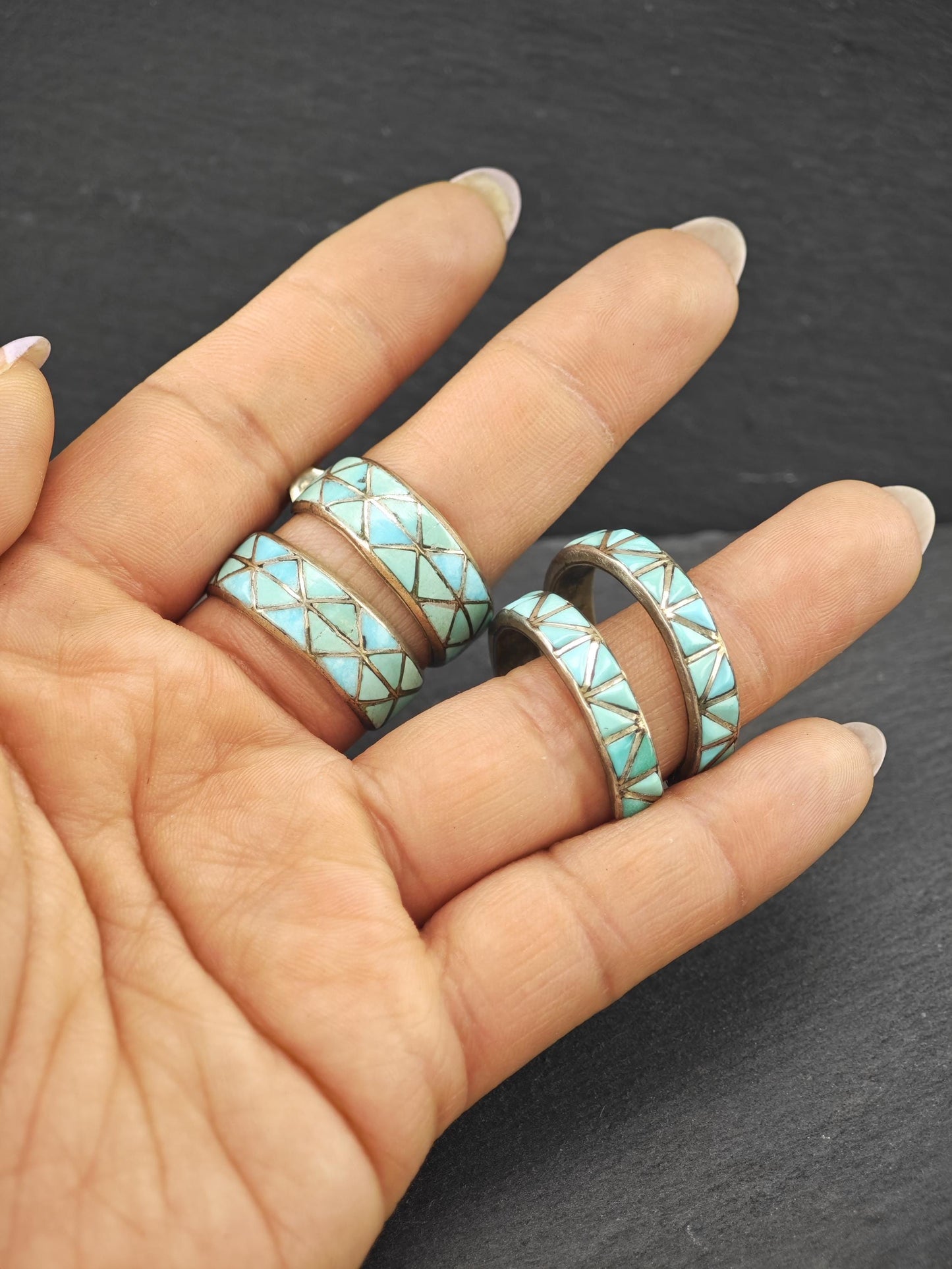 Choice of Zuni Inlay, Native American Sterling Silver Stud/Hoop Earrings