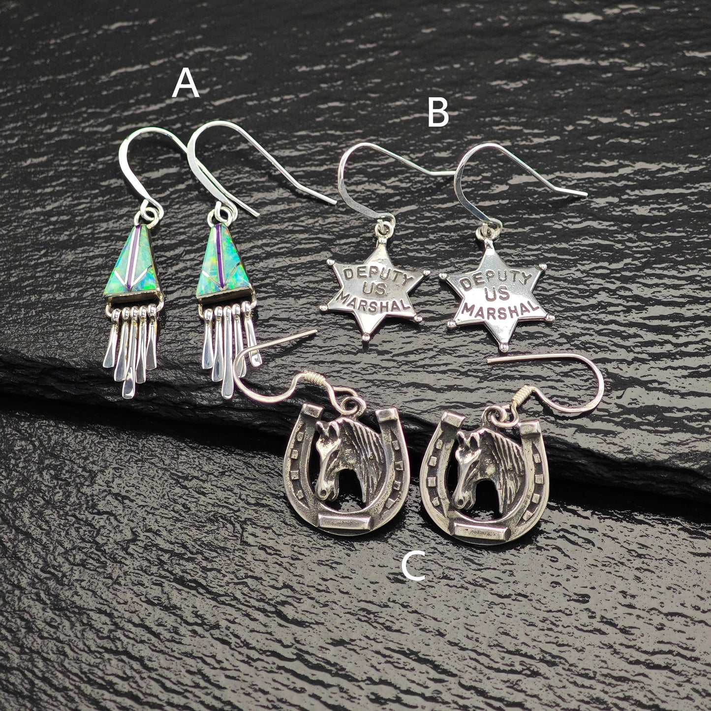 Choice of Vintage Fish Hook Earrings Sterling Silver