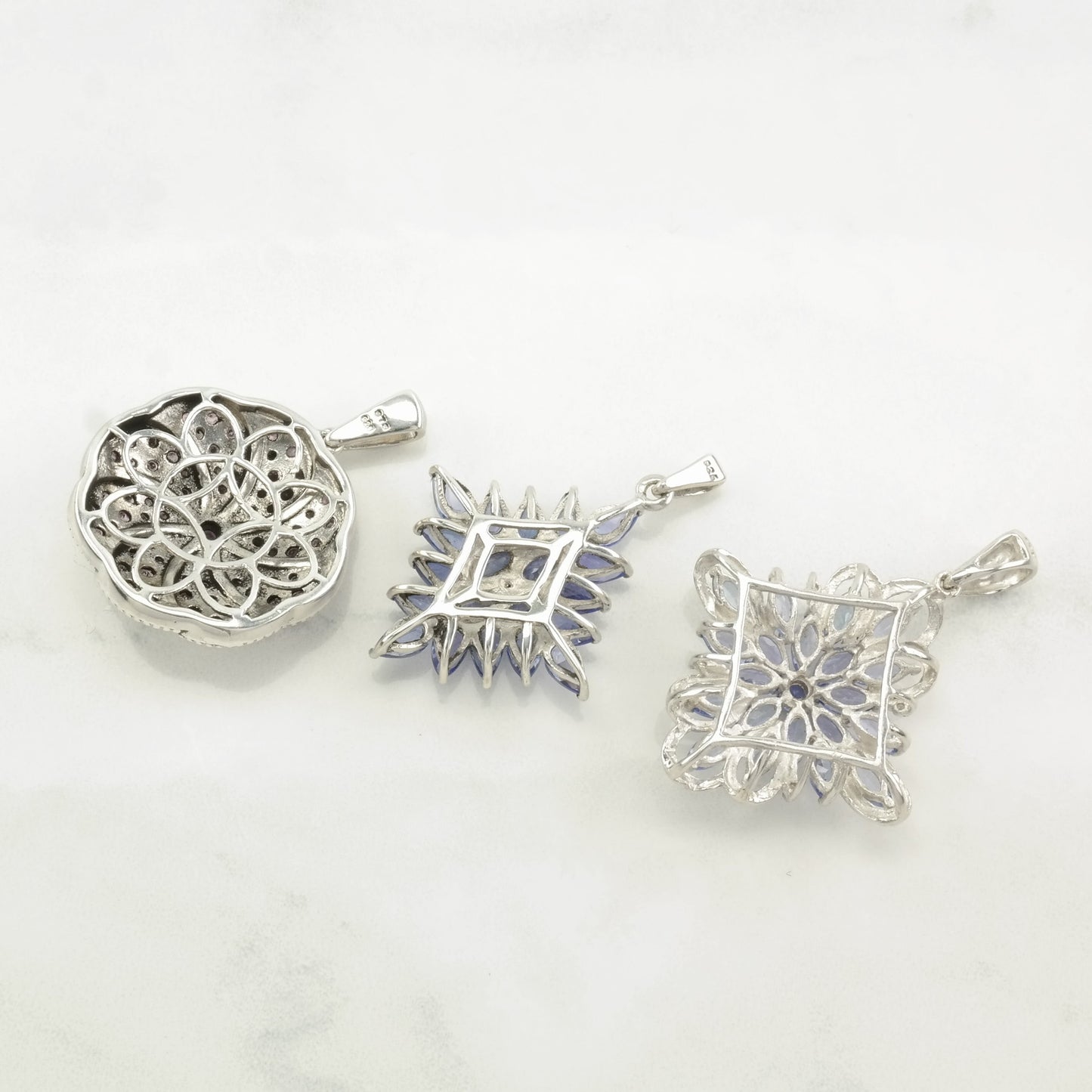 Vintage Topaz, Tanzanite Sterling Silver Pendant