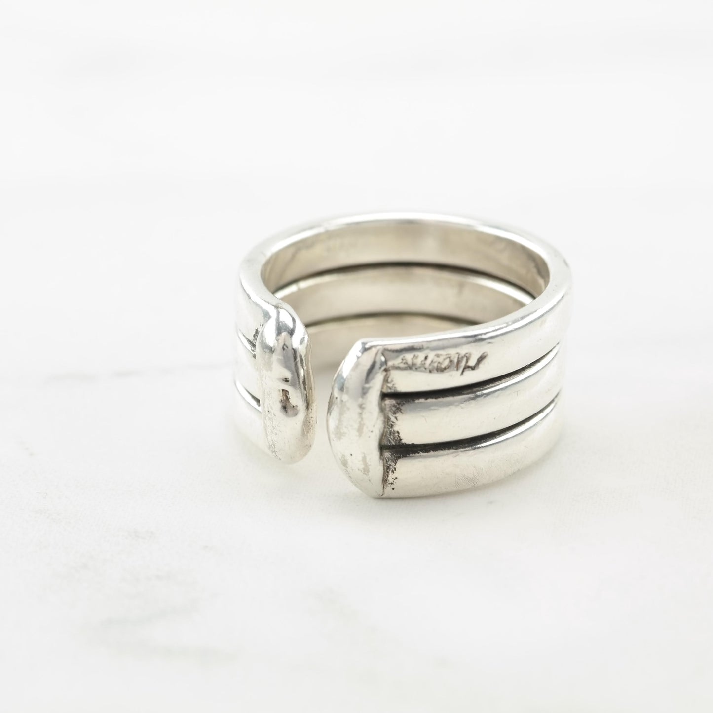 3 Strand Band Sterling Silver Ring Size 8