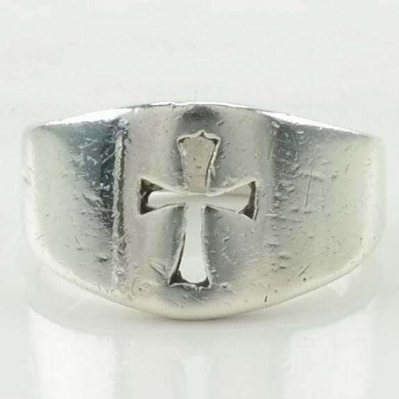 Vintage Sterling Silver Ring Cross Cutout Size 7 3/4